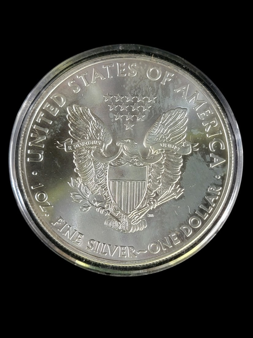 3 "FINE" SILVER EAGLE DOLLARS - 5