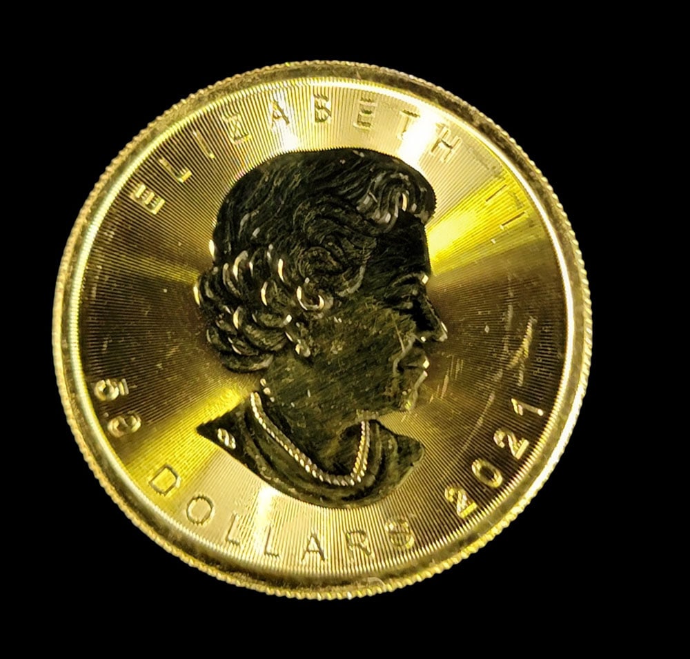 2021 1OZ ''FINE" GOLD MAPLE LEAF COIN (1 of 2)
