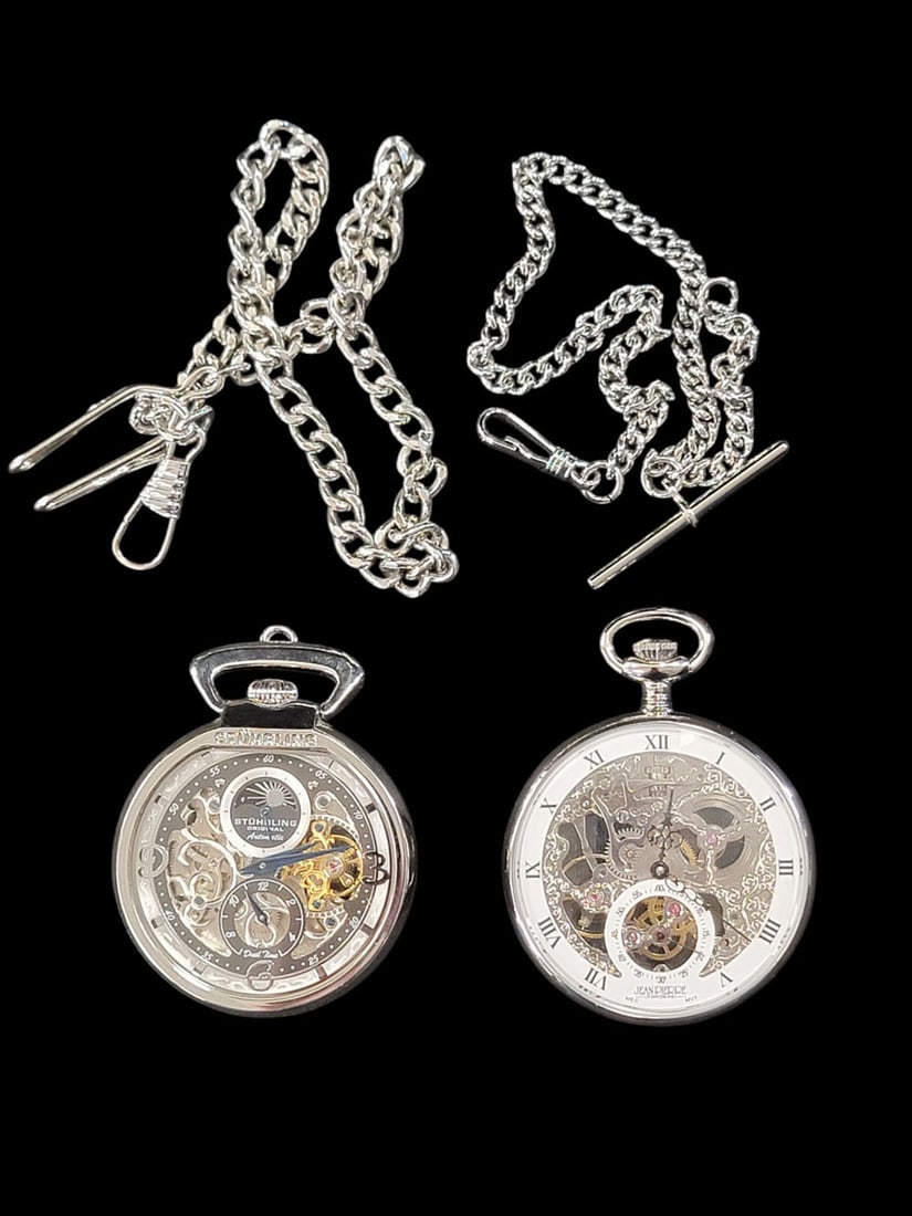 TWO MODERN SKELETONIZED POCKETWATCHES (1 of 6)