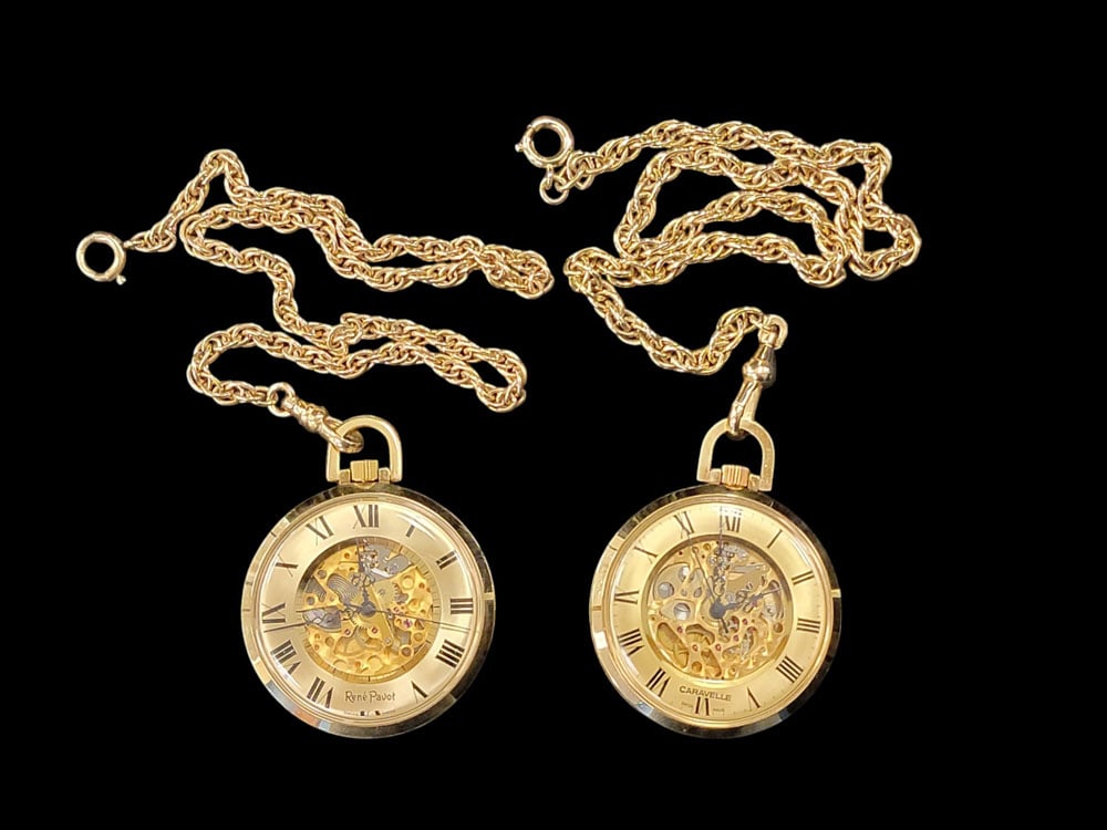 TWO SKELETONIZED POCKETWATCHES (1 of 3)