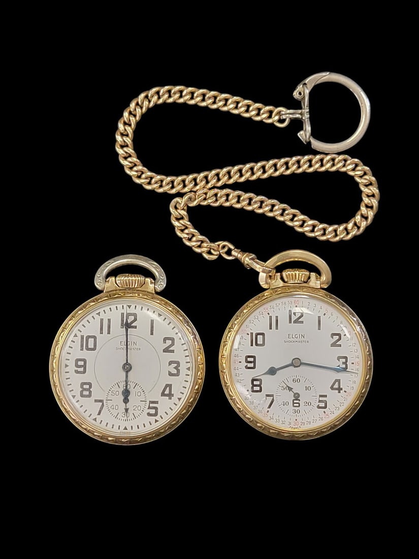 TWO ELGIN POCKETWATCHES (1 of 7)