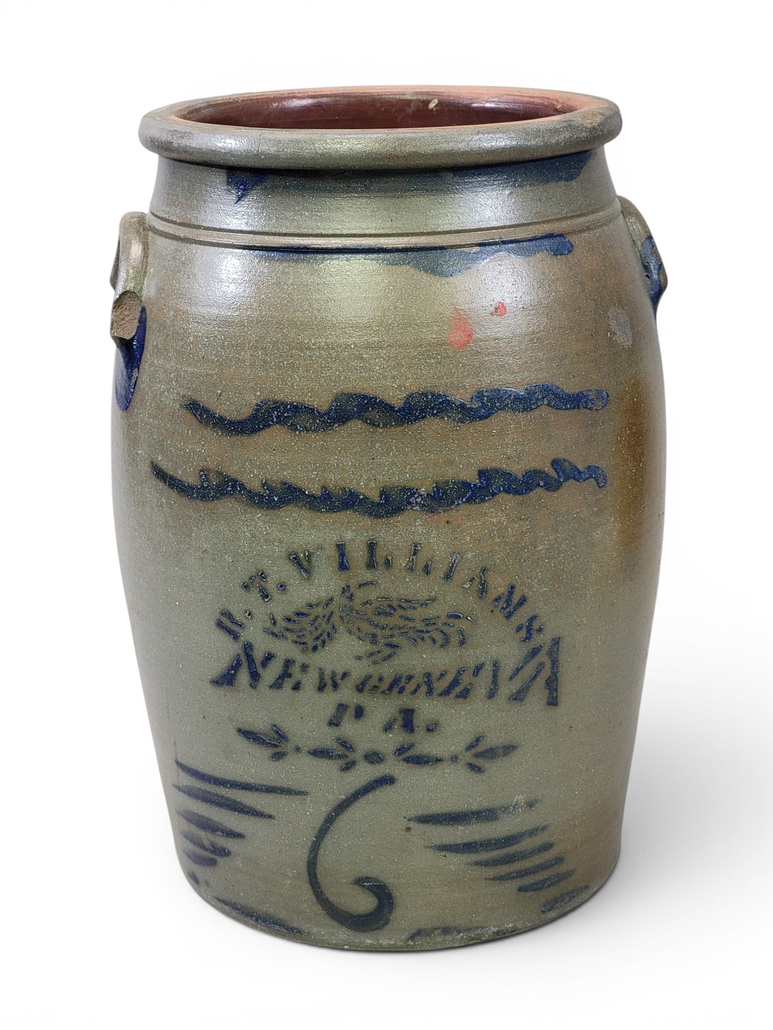 DECORATED WESTERN PENNSYLVANIA STONEWARE JAR (1 of 6)