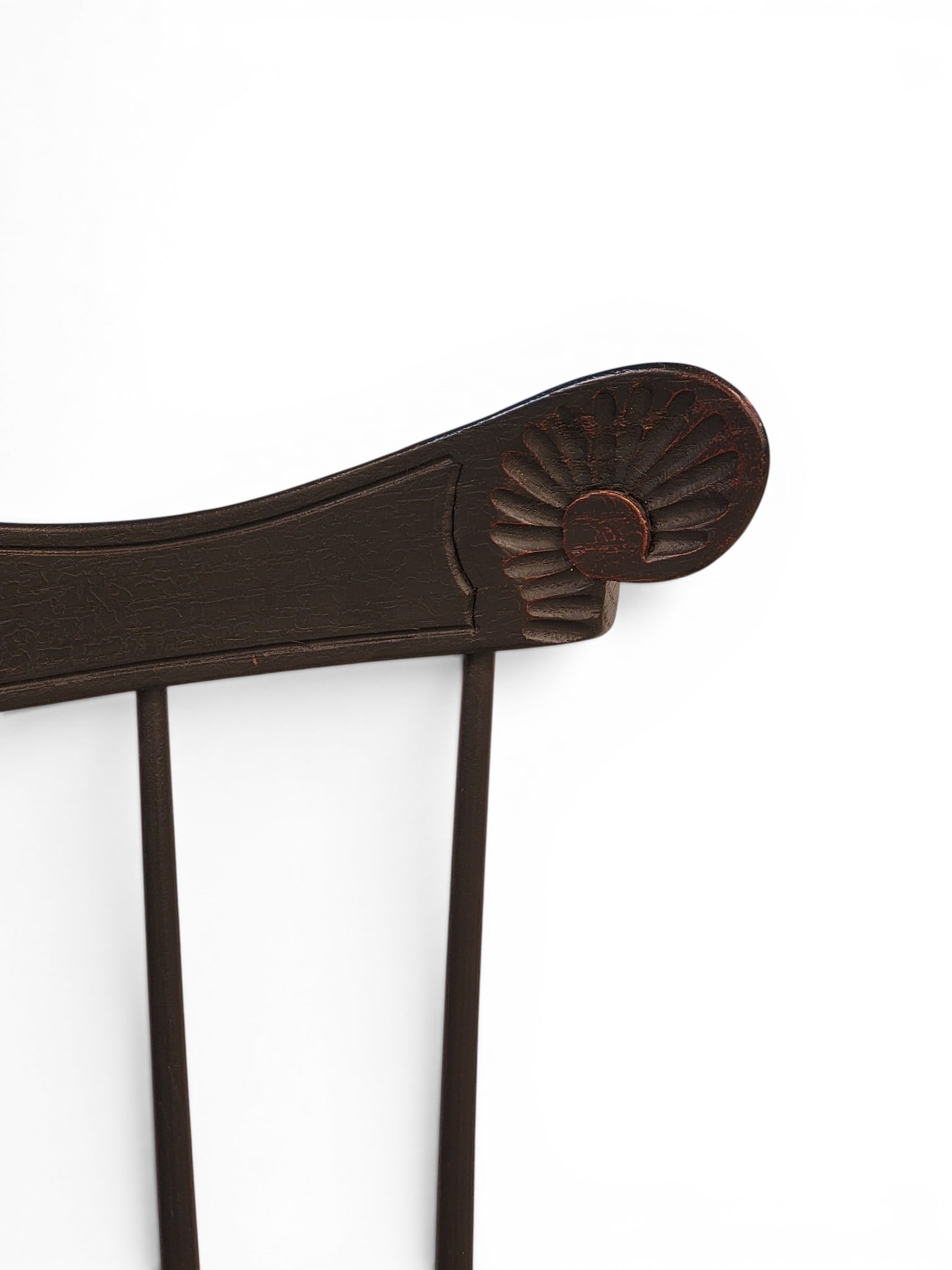 WINDSOR FANBACK WINDSOR ARMCHAIR: Lawrence Crouse, Kearneysville, West Virginia, 20th century, mixed woods. Marked on the underside, and in black paint. 45" high. Provenance: an Ohio collection. NOTE: We are happy to answer questions