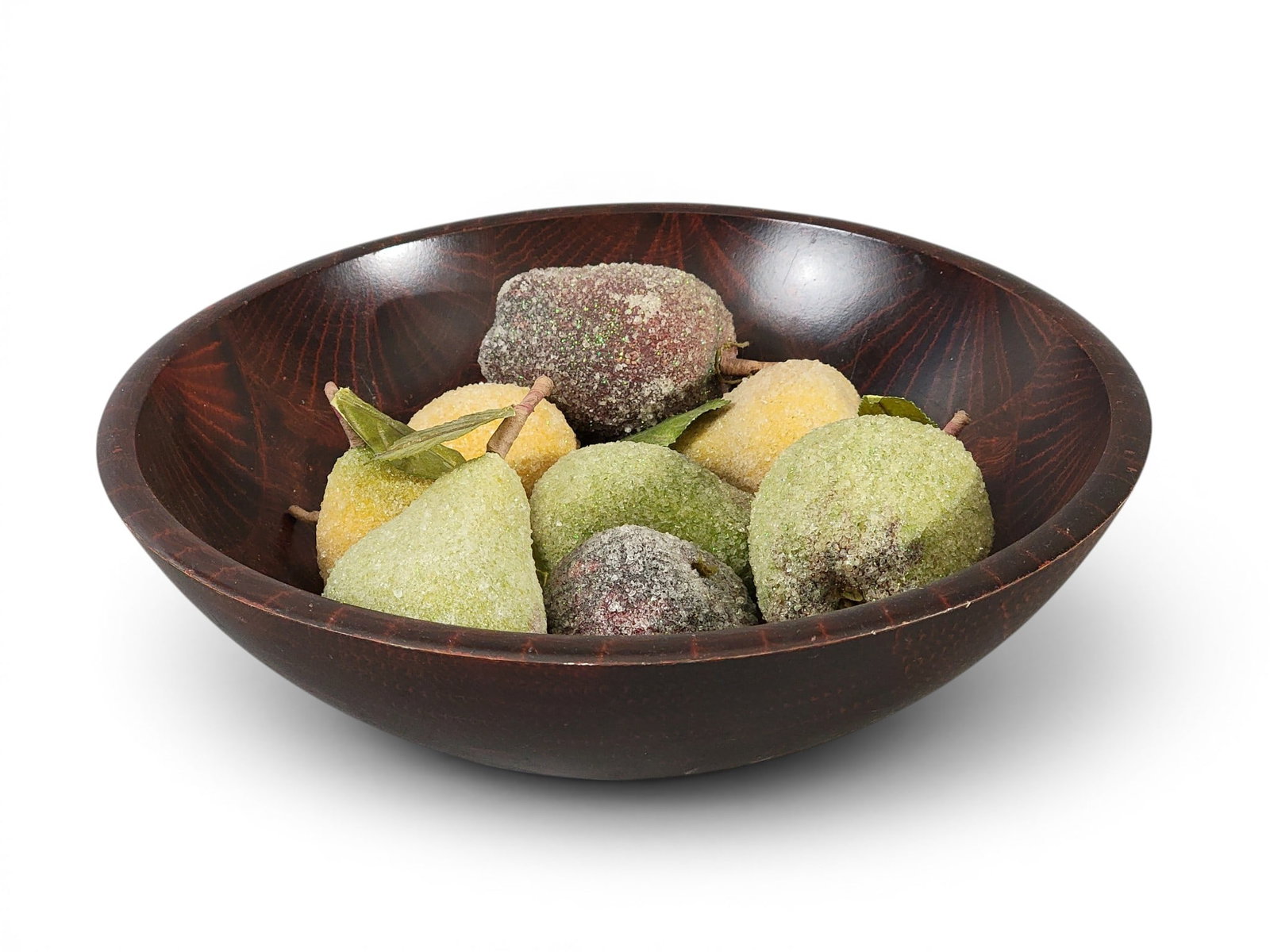 DECORATED BOWL BY DAVID T. SMITH: Morrow, Ohio, 20th-21st century. Turned bowl with original paint decoration, and together with faux fruit. 14.5" diameter. Provenance: a southeast Ohio family. NOTE: We are happy to answer questions