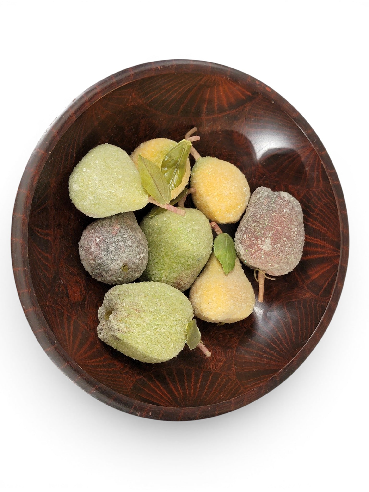 DECORATED BOWL BY DAVID T. SMITH: Morrow, Ohio, 20th-21st century. Turned bowl with original paint decoration, and together with faux fruit. 14.5" diameter. Provenance: a southeast Ohio family. NOTE: We are happy to answer questions a