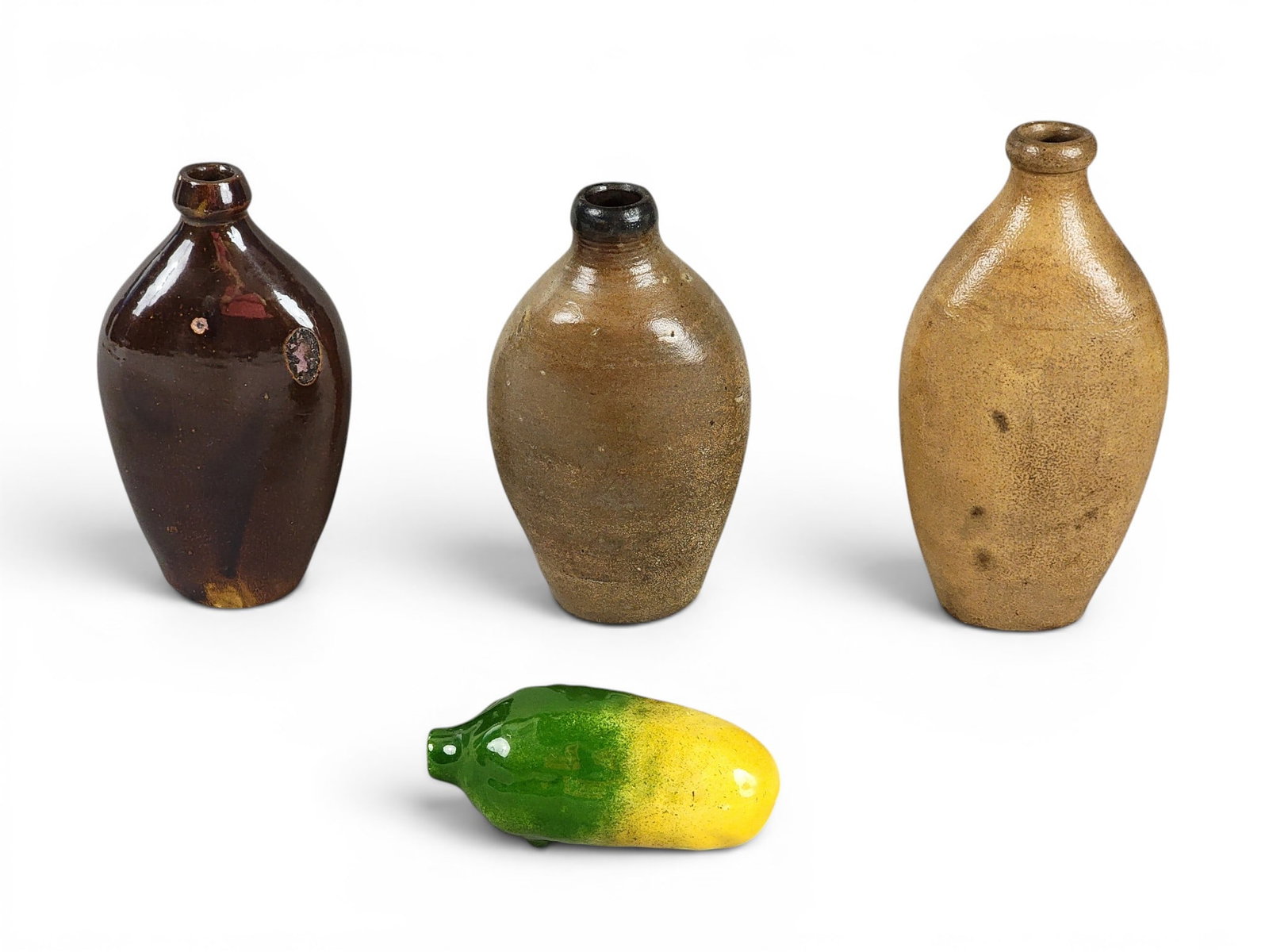 FOUR POTTERY FLASKS (1 of 13)