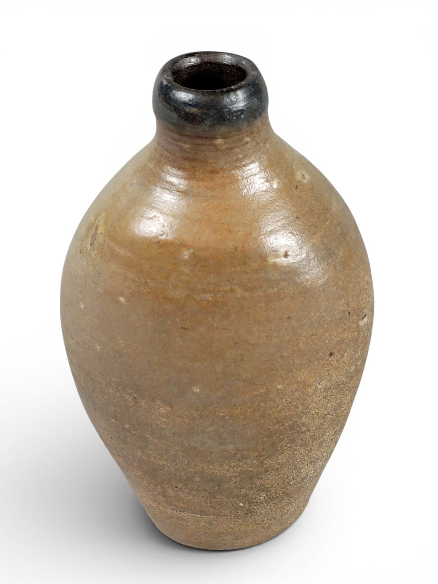 FOUR POTTERY FLASKS - 6