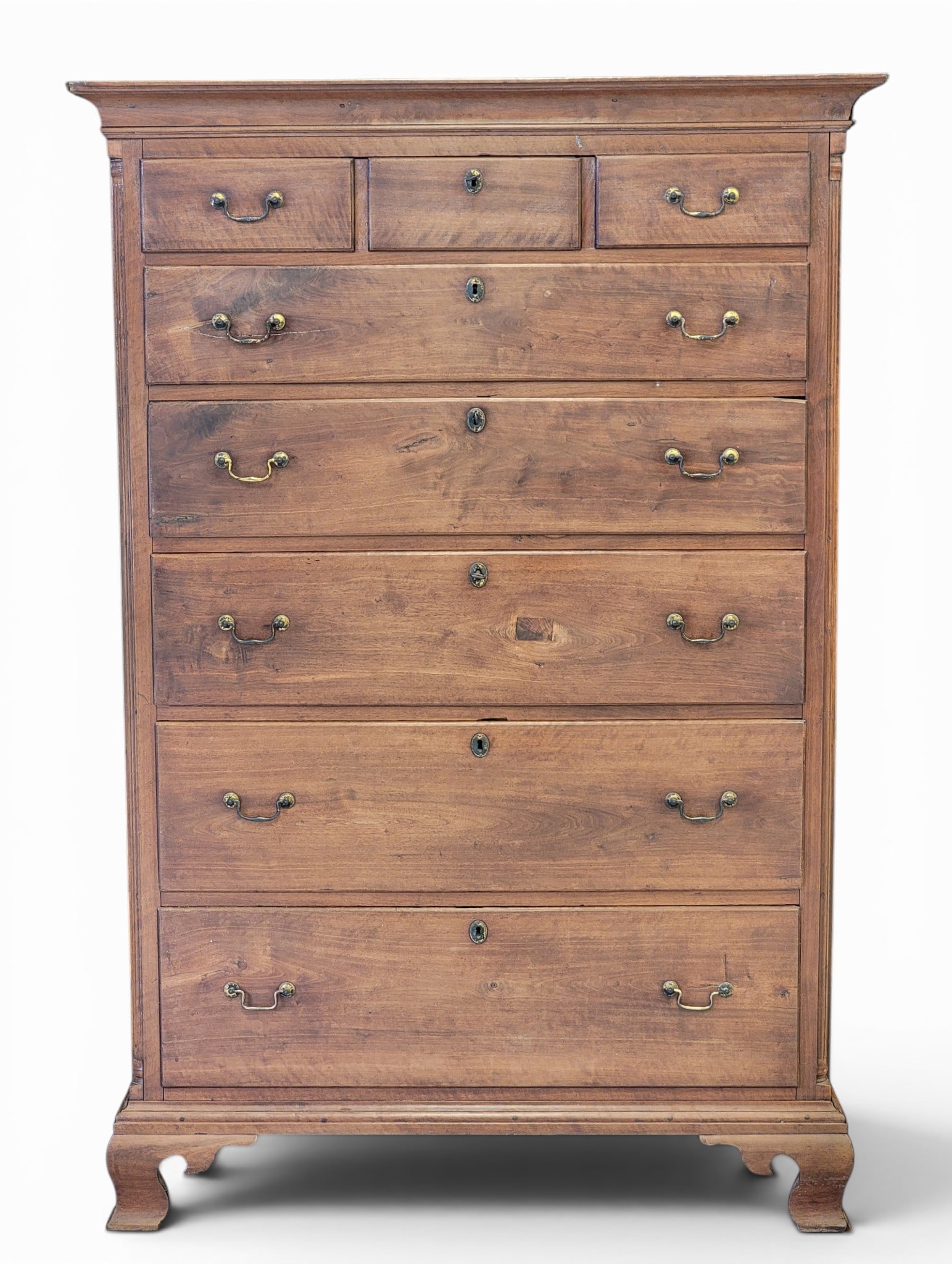 CHIPPENDALE TALL CHEST OF DRAWERS (1 of 7)