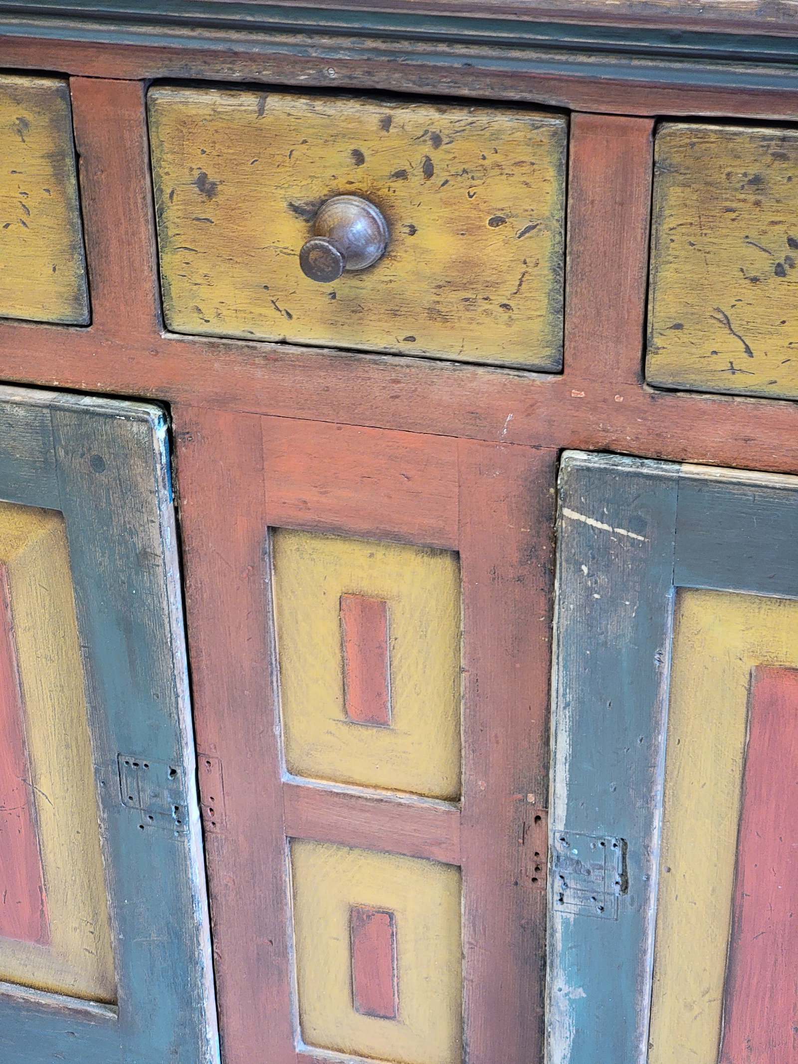 PAINTED STEP-BACK CUPBOARD - 5