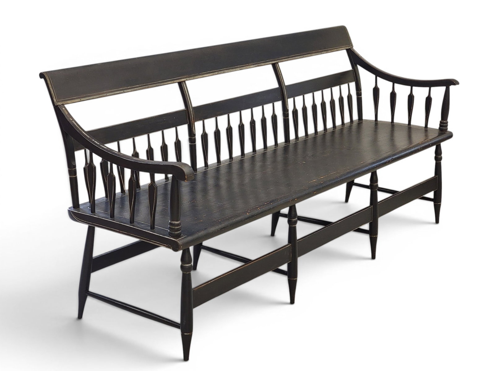PAINTED WINDSOR SETTEE - 3