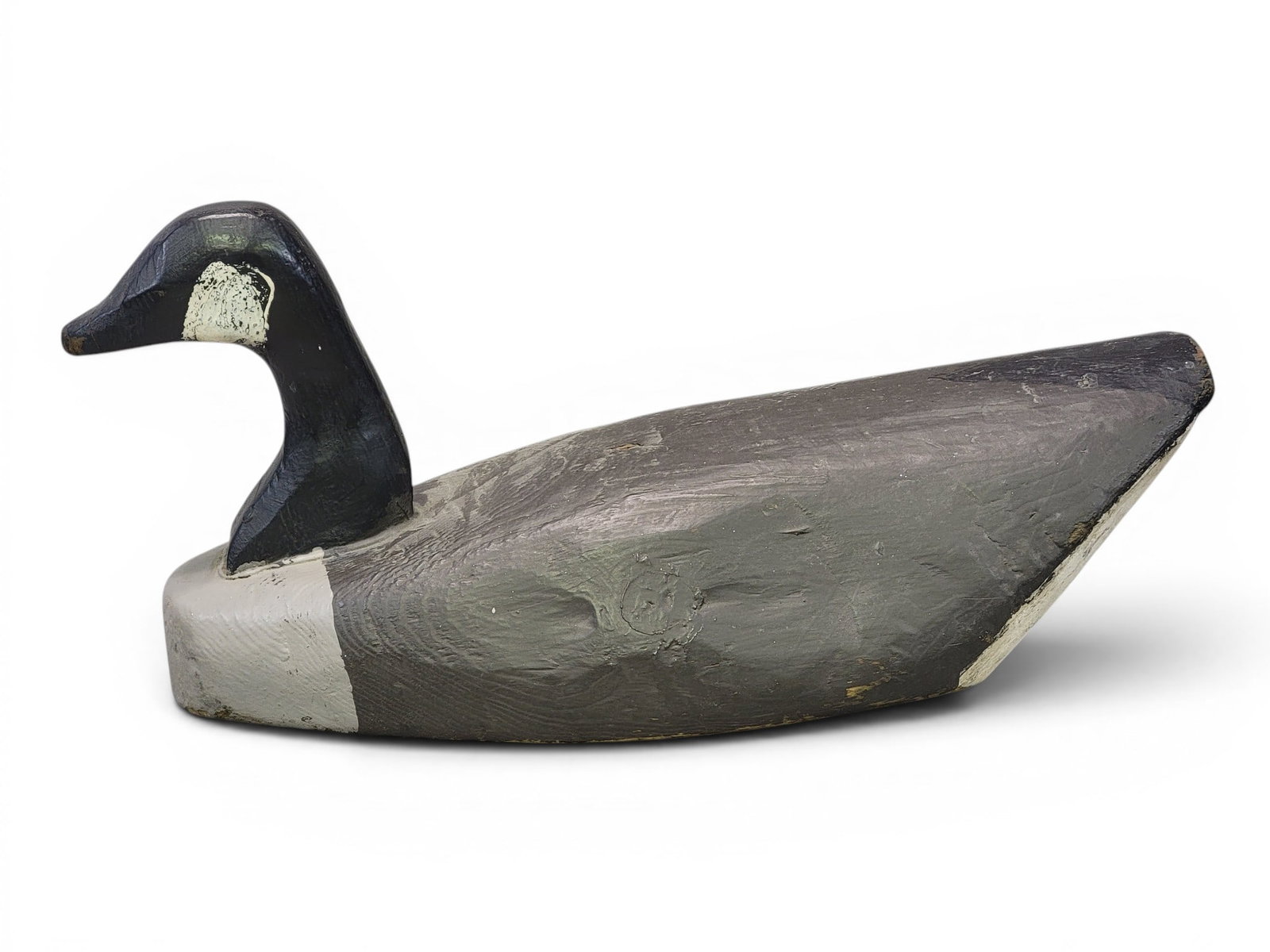 CANADA GOOSE DECOY: American, 20th century, wood. Folksy goose with working paint. 22" long. Provenance: Collection of Bob and Maxine Edwards, New Philadelphia, Ohio. NOTE: We are happy to answer questions and take