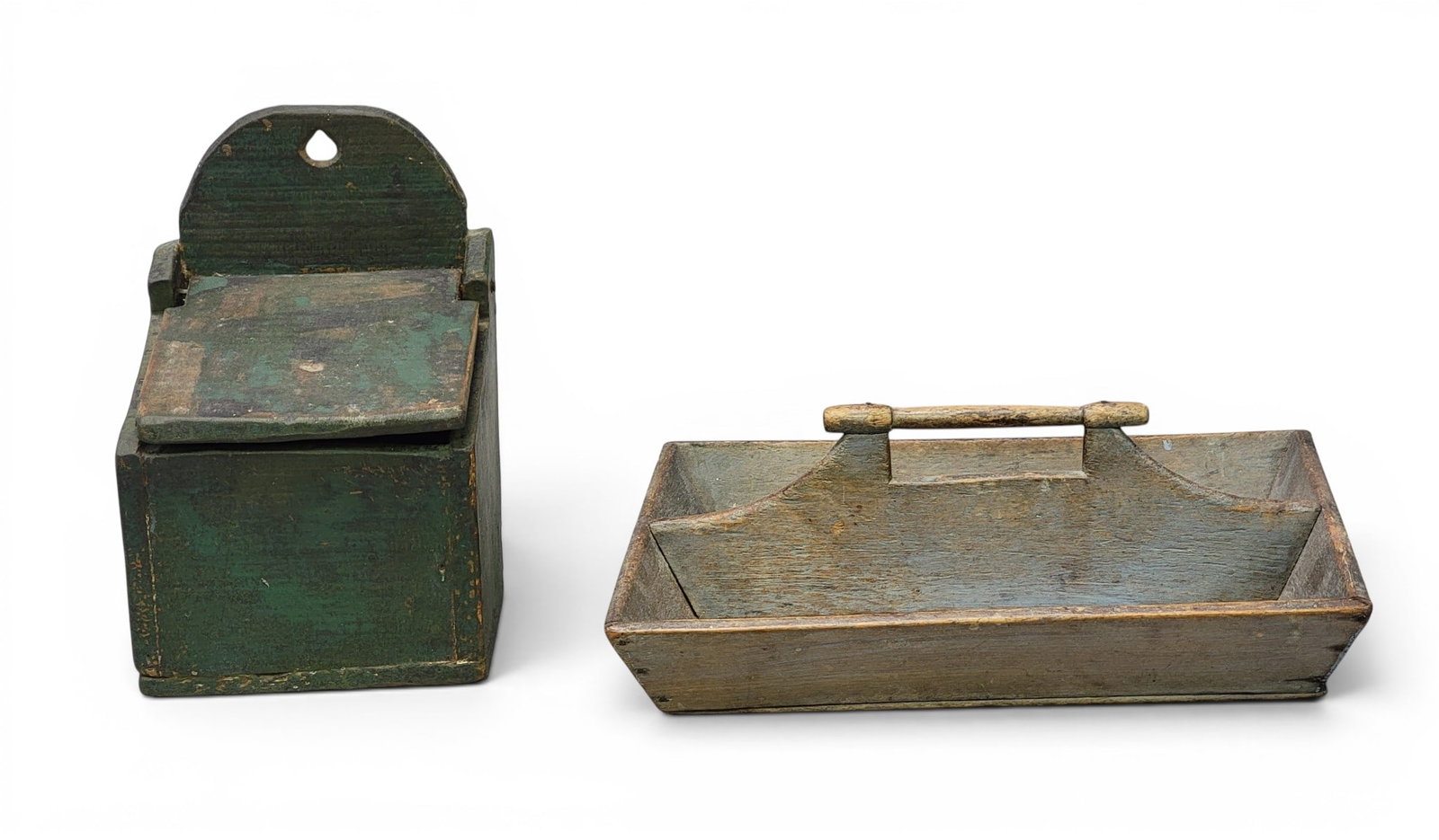 PAINTED WALL BOX AND CUTLERY TRAY (1 of 9)