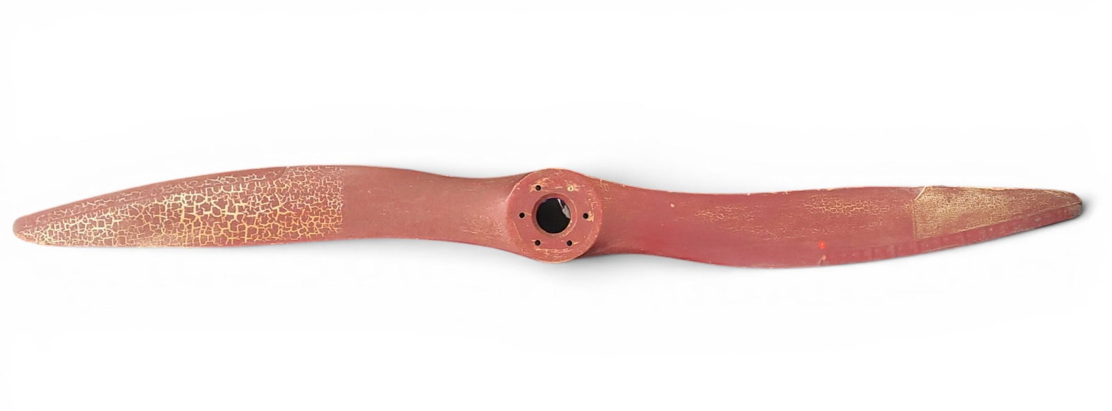 VINTAGE PROPELLER: Sensenich Brothers, Lititz, Pennsylvania. With an early red paint and nice surface. 69" long. Provenance: a Pennsylvania collection. NOTE: We are happy to answer questions and take additional photos