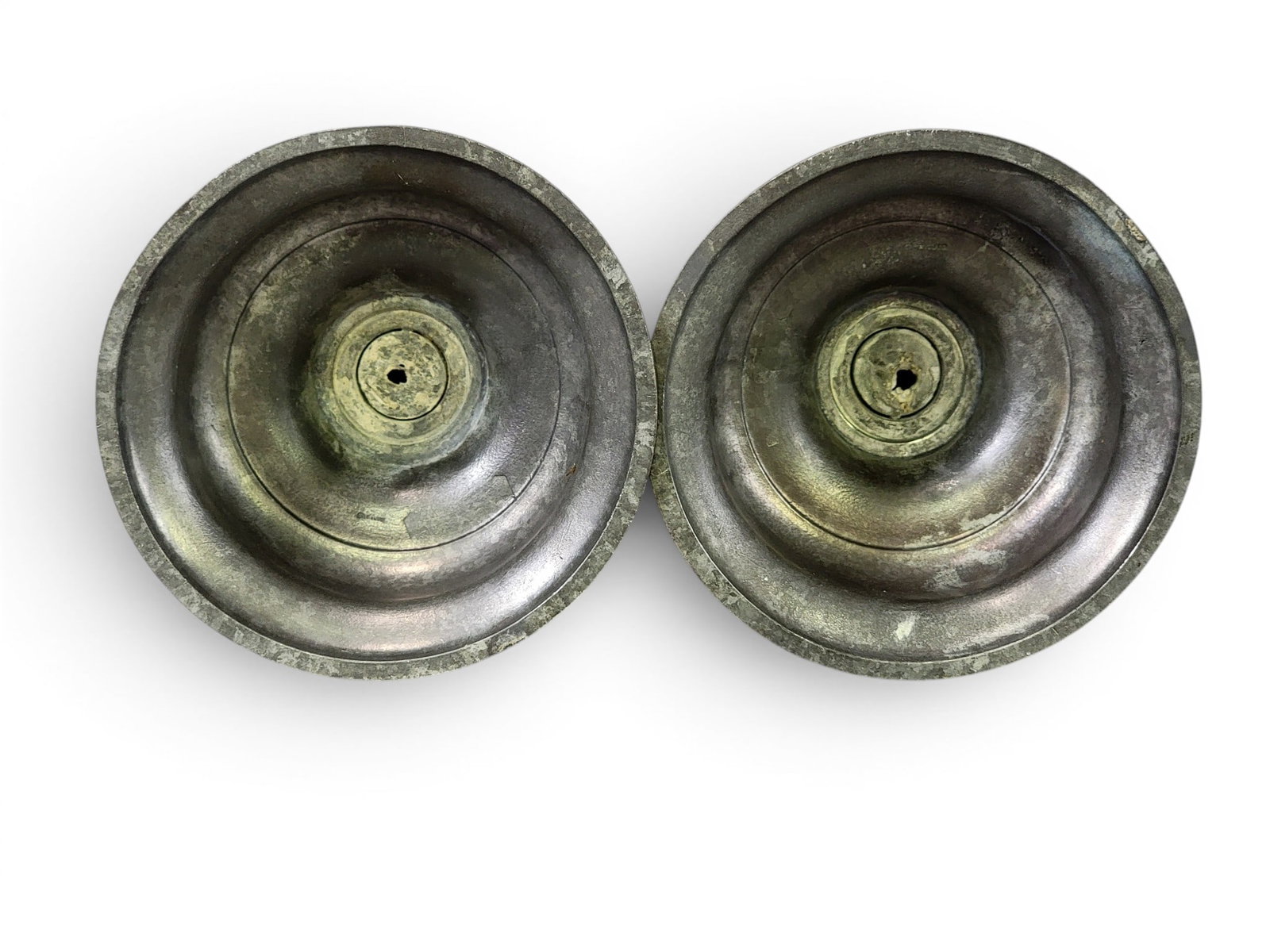 PAIR OF PEWTER CAPSTAN CANDLESTICKS (1 of 1)