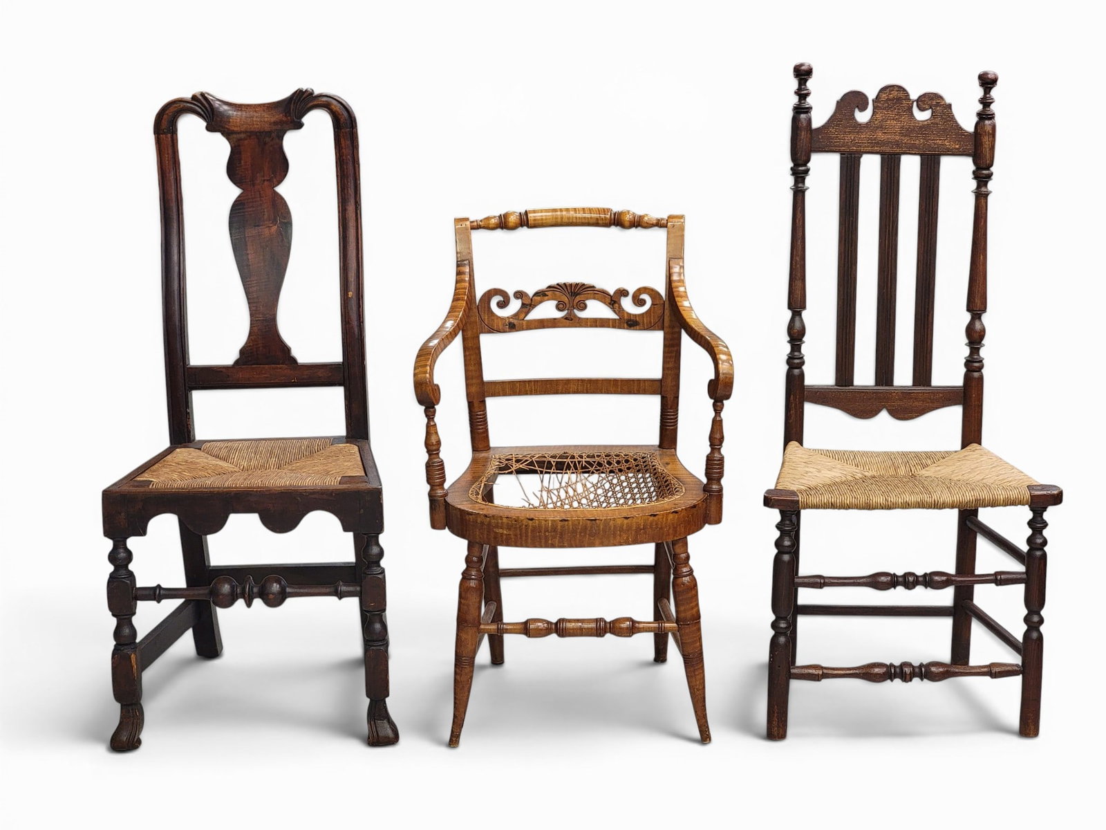 THREE EARLY AMERICAN CHAIRS (1 of 6)