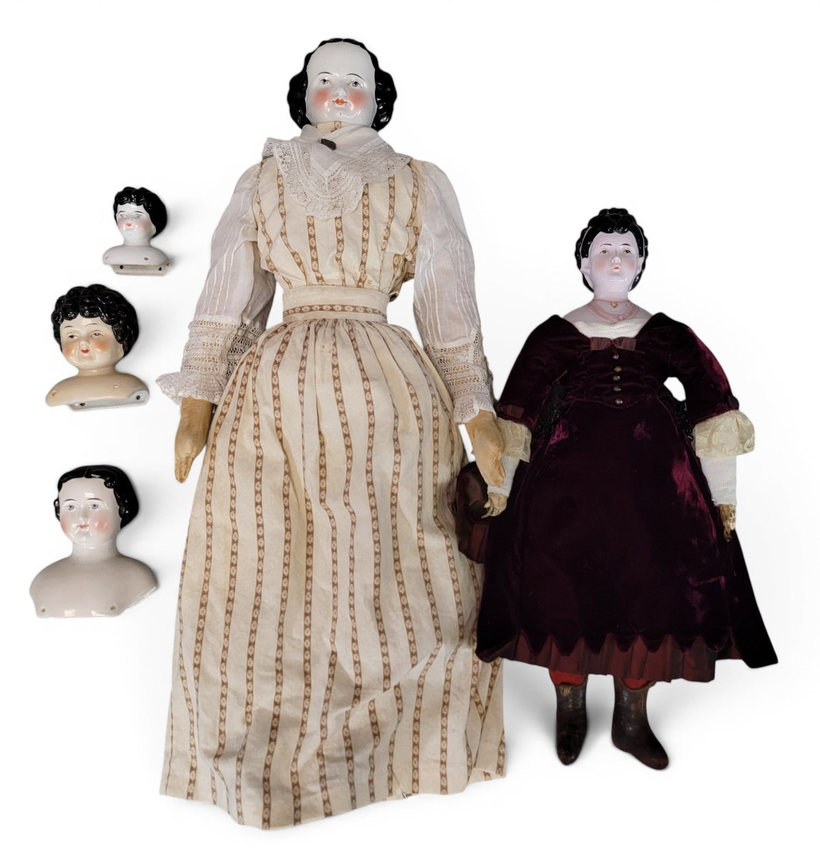 COLLECTION OF CHINA HEAD DOLLS (1 of 2)