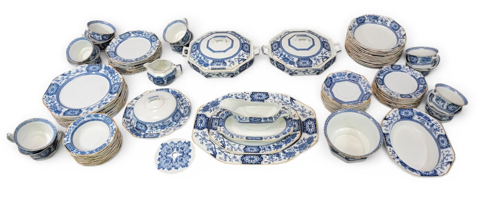 LARGE SET OF "RANGOON WOODS WARE" CHINA (1 of 9)