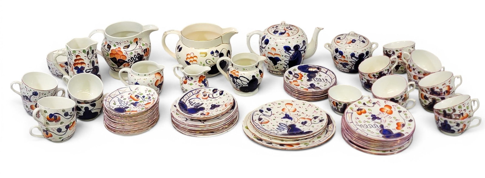 SET OF GAUDY WELSH OYSTER PATTERN CHINA (1 of 10)