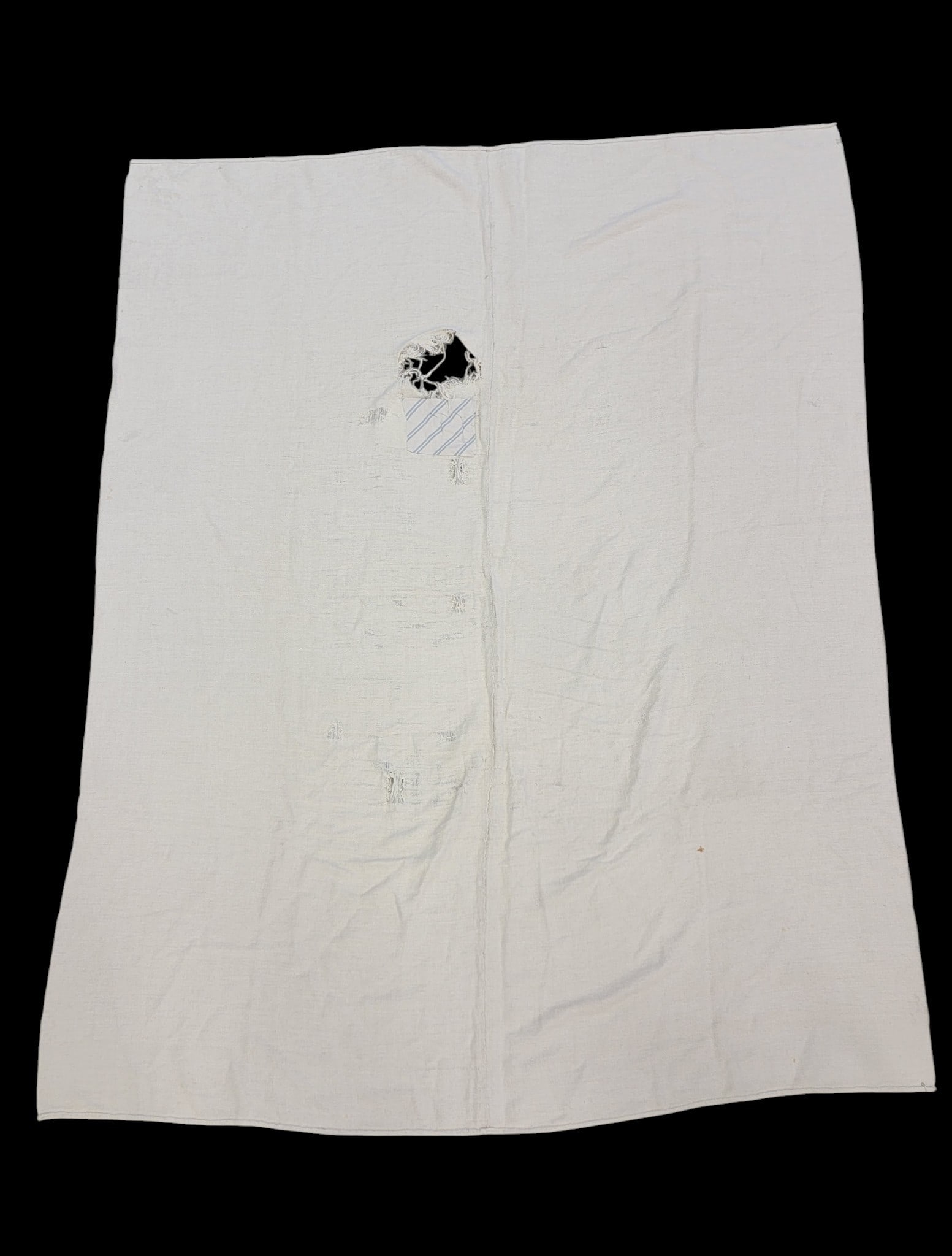 THREE VINTAGE LINEN SHEETS: European, 20th century. Lace trimmed, 72" by 58"; striped, 63" by 50"; and 74.5" by 60". Provenance: a Kentucky collection. NOTE: We are happy to answer questions and take additional photos of lots pr