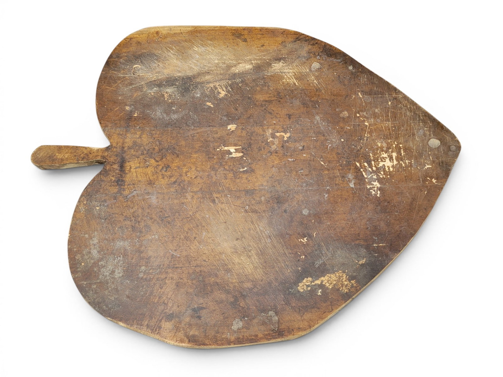 THREE CUTTING BOARDS: European, 19th-20th century. Various shapes and sizes. 15" to 30" diameter. Provenance: a Kentucky collection. NOTE: We are happy to answer questions and take additional photos of lots prior to the