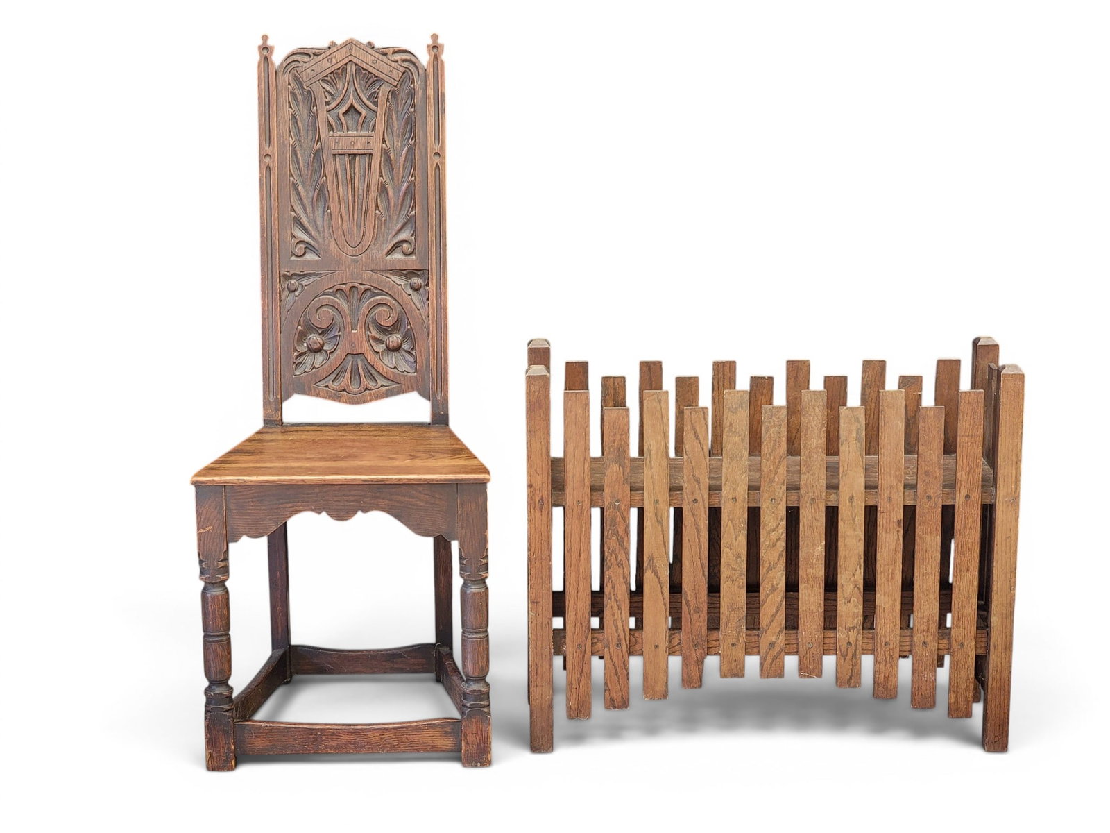 ARTS & CRAFTS CHAIR AND PLANT STAND (1 of 4)