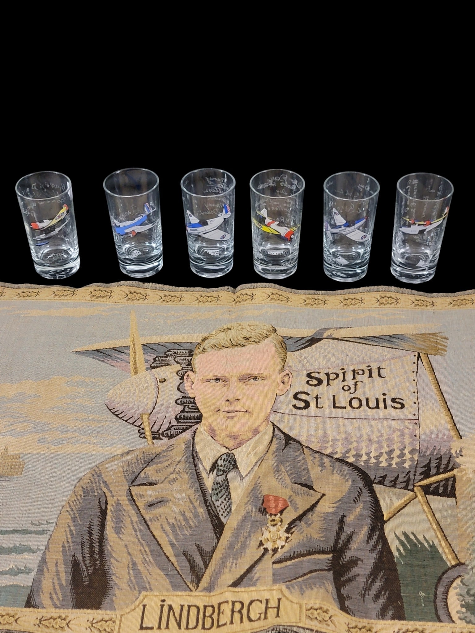 AVIATION-RELATED TUMBLERS AND TAPESTRY (1 of 16)