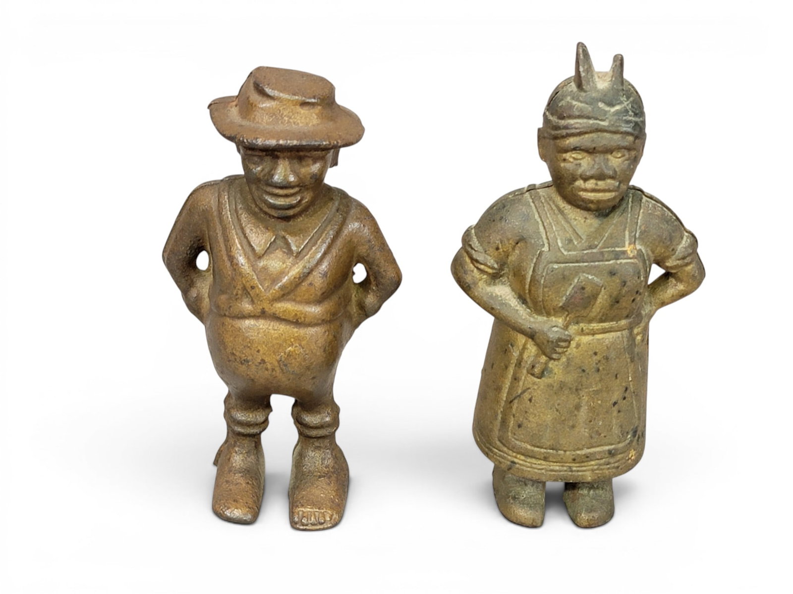 PAIR OF CAST IRON FIGURAL BANKS (1 of 3)