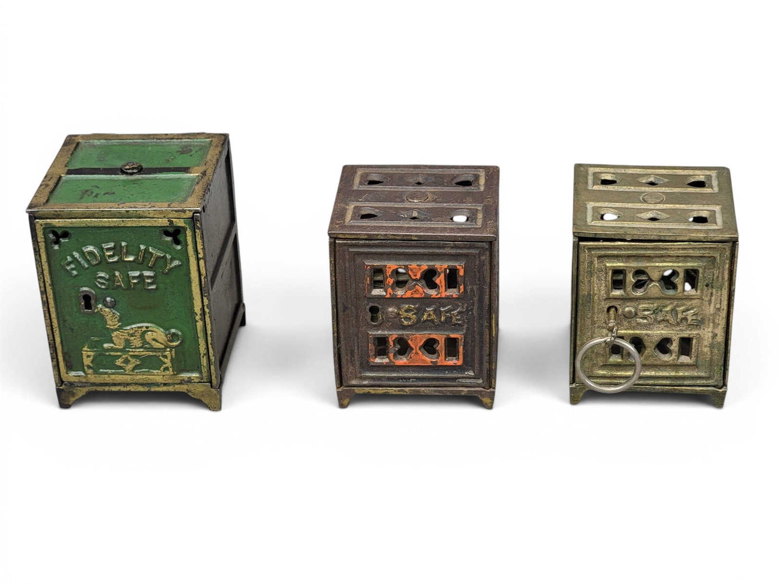 THREE CAST IRON SAFE BANKS (1 of 4)