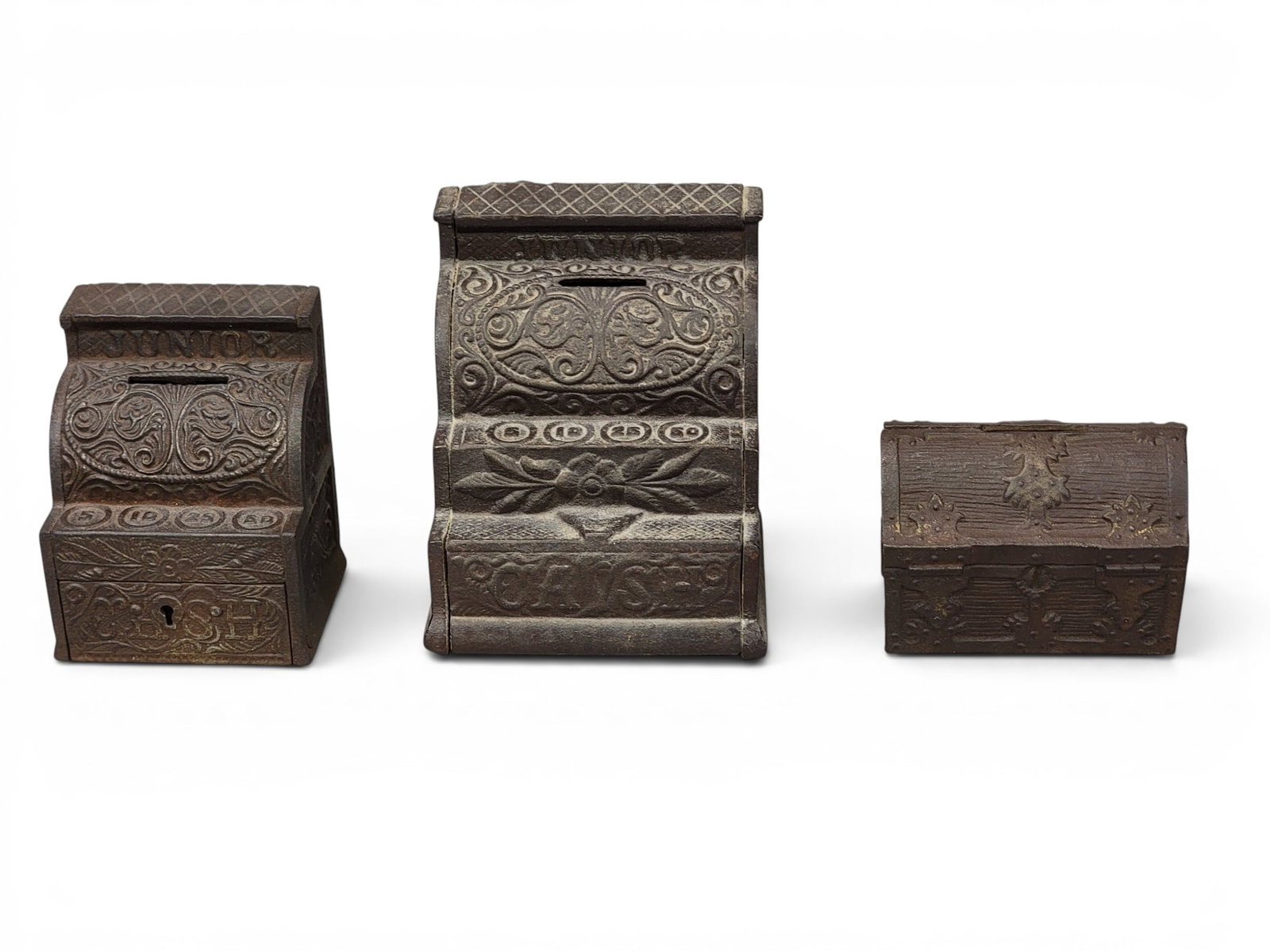 THREE CAST IRON BANKS (1 of 7)