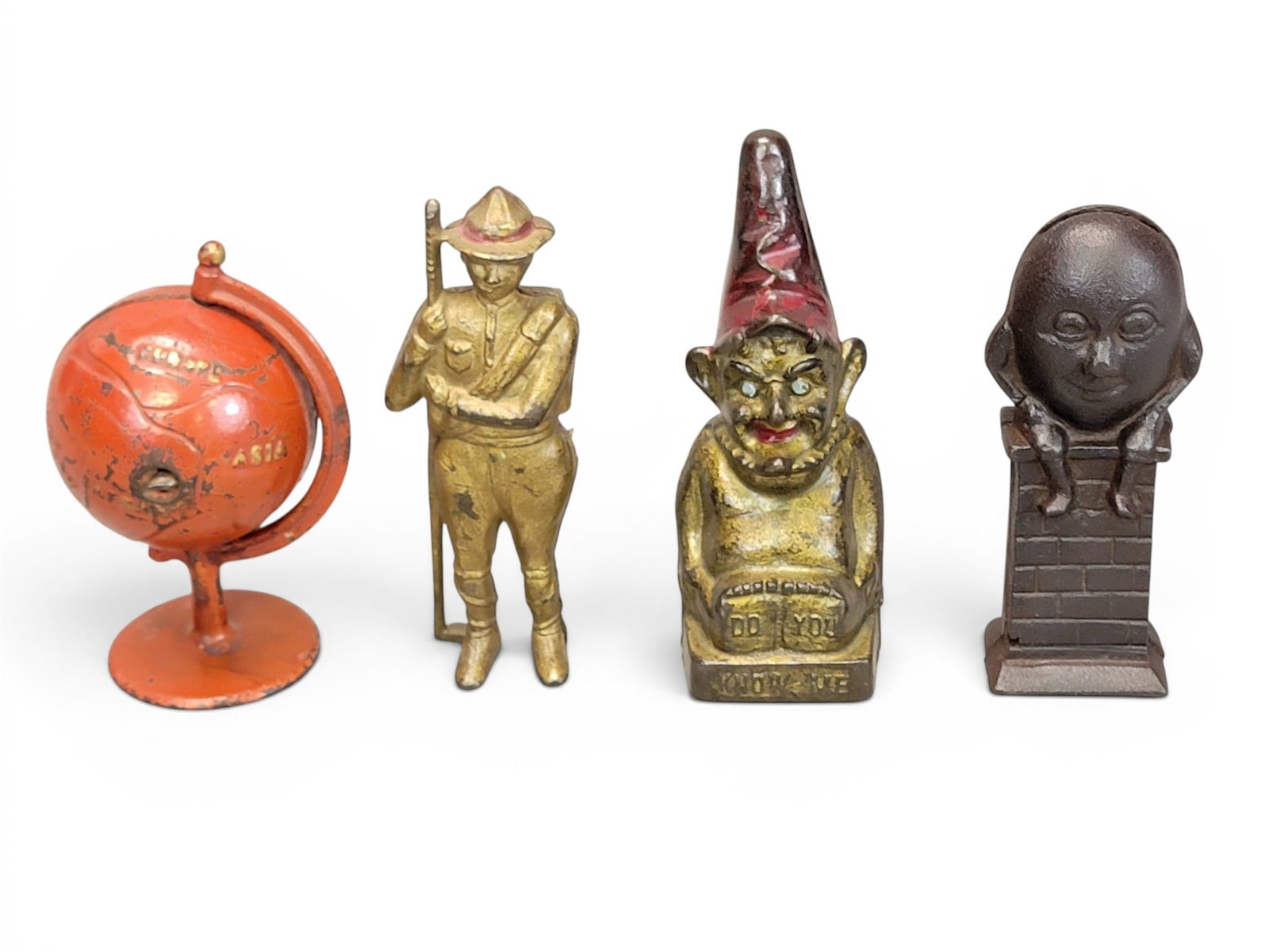 FOUR FIGURAL CAST IRON BANKS (1 of 3)
