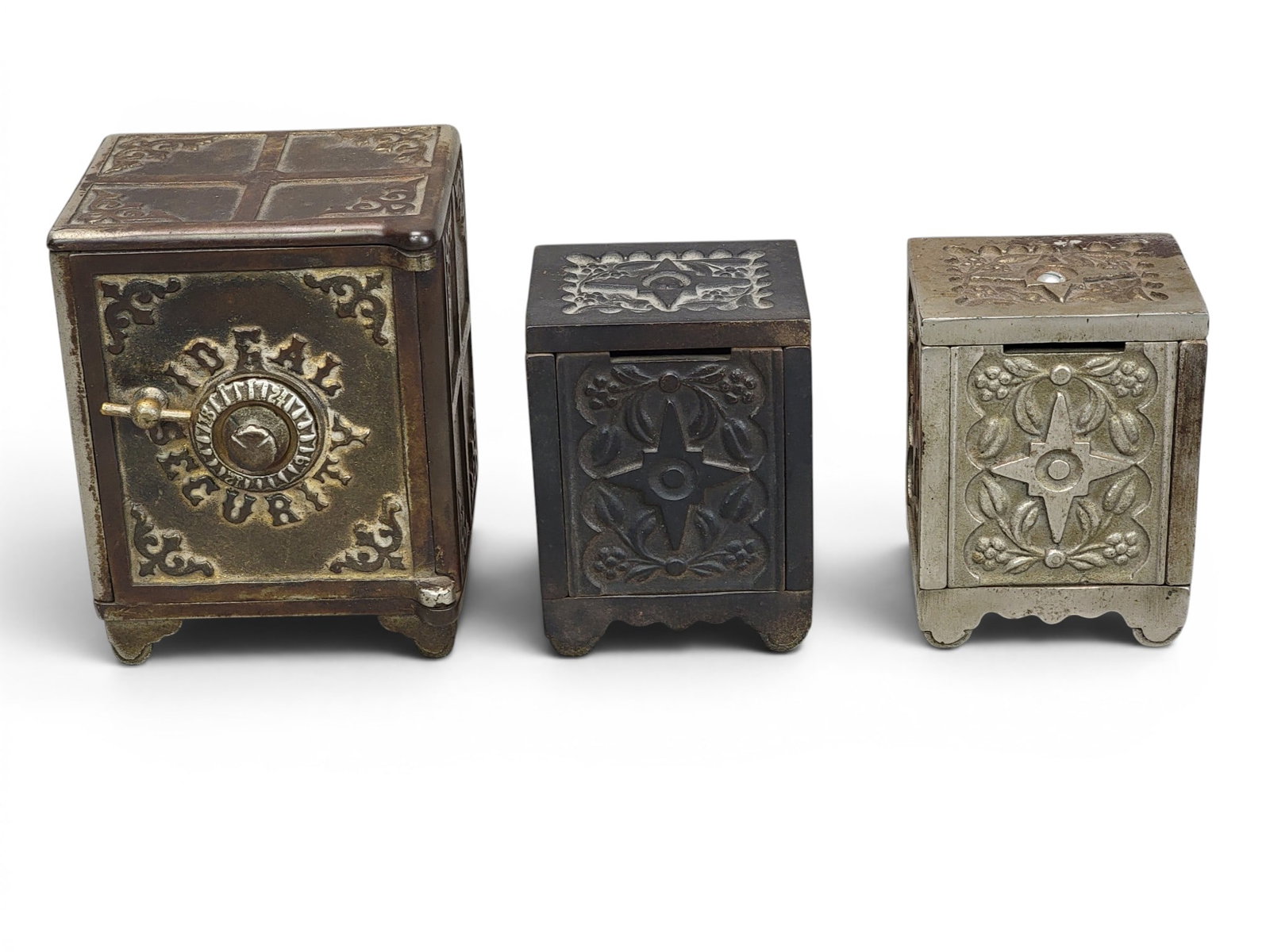 THREE CAST IRON SAFE BANKS (1 of 8)