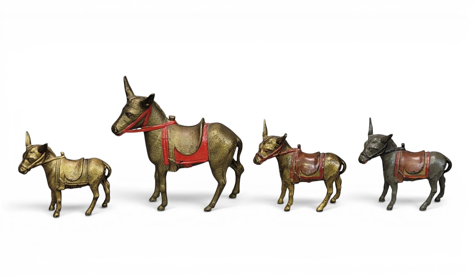 FOUR CAST IRON DONKEY BANKS (1 of 3)