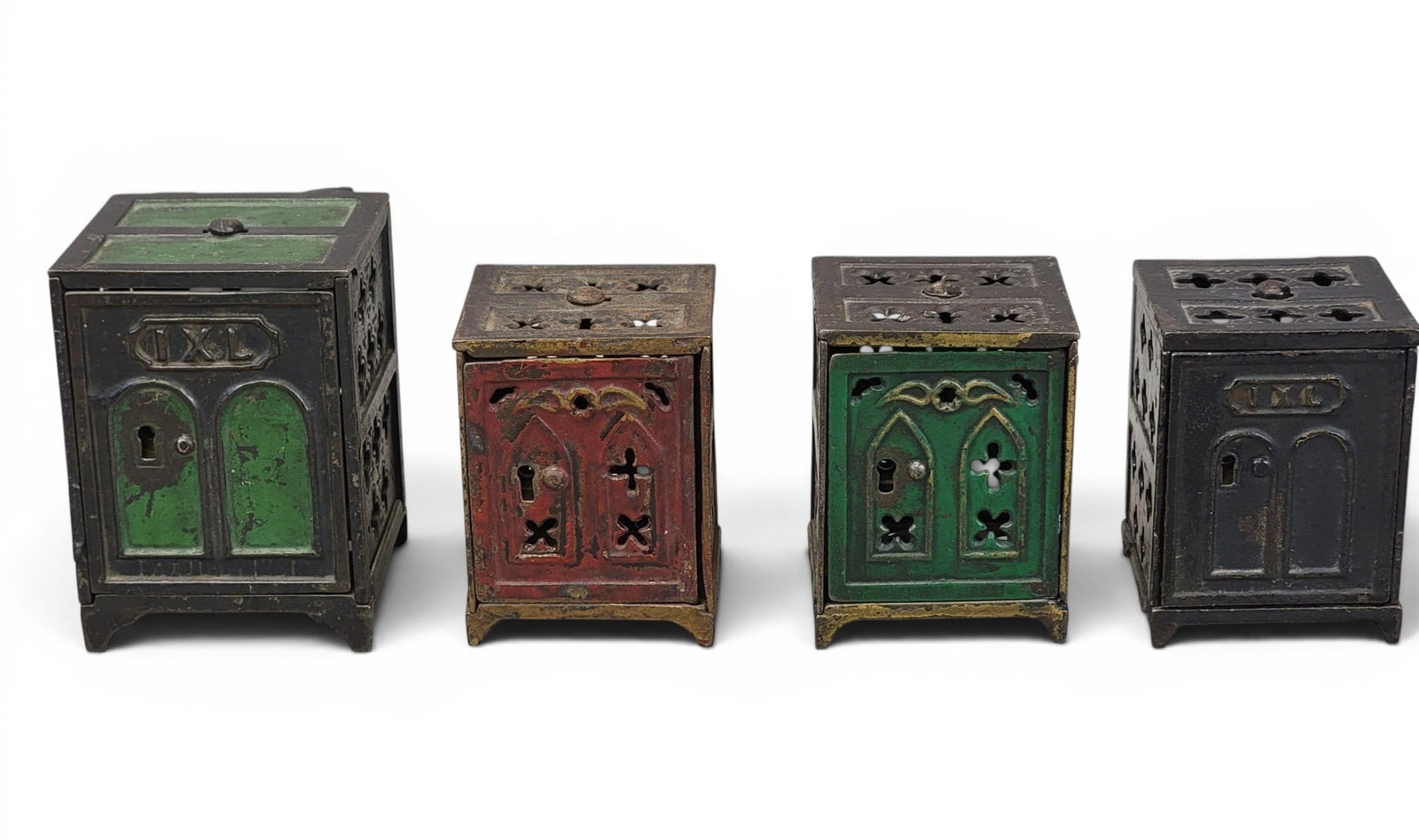 FOUR CAST IRON SAFE BANKS (1 of 11)