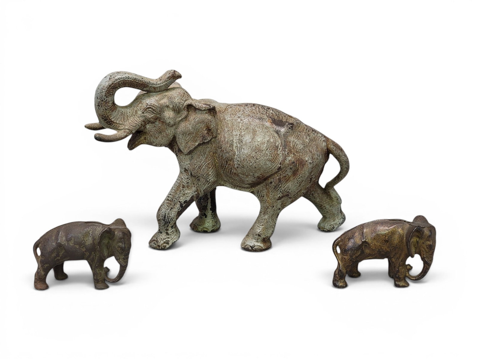 THREE CAST IRON ELEPHANT BANKS (1 of 7)