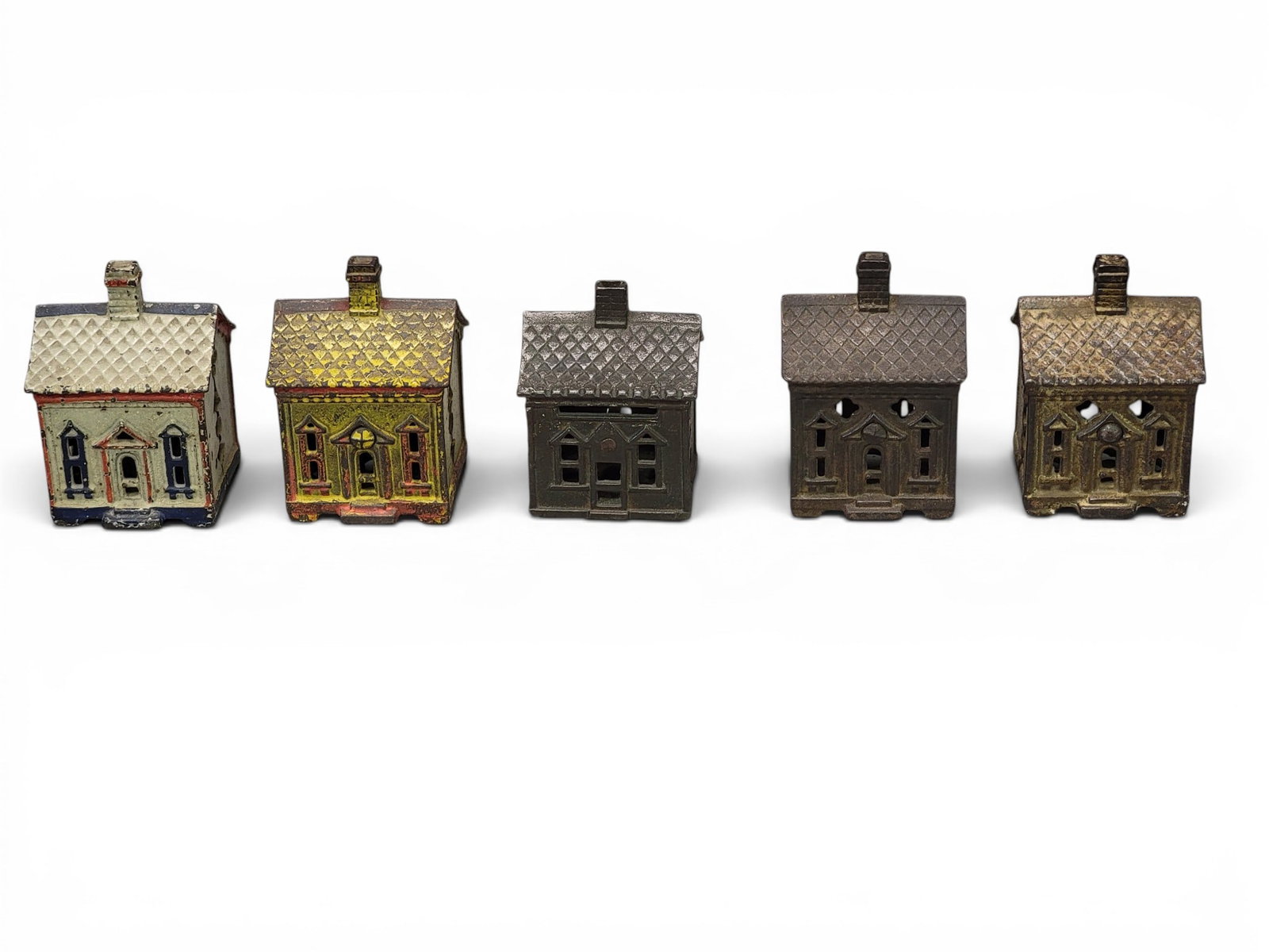 FIVE CAST IRON HOUSE BANKS (1 of 10)