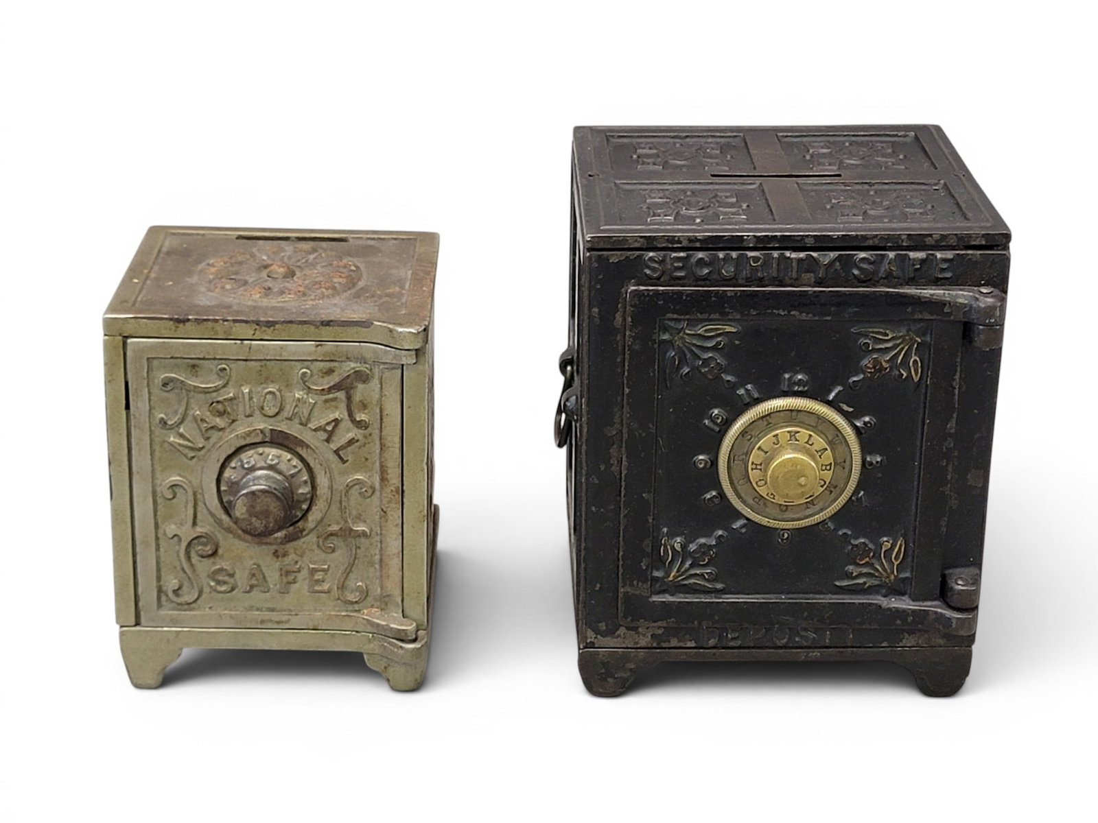 TWO CAST IRON SAFE BANKS (1 of 9)