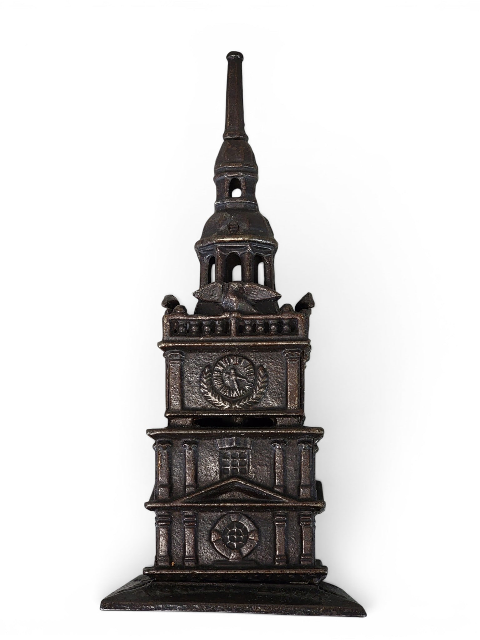 CAST IRON TOWER BANK: John Harper (Moore 1208). Provenance: a northeast Ohio collection. NOTE: We are happy to answer questions and take additional photos of lots prior to the auction (the sooner submitted the better). Any