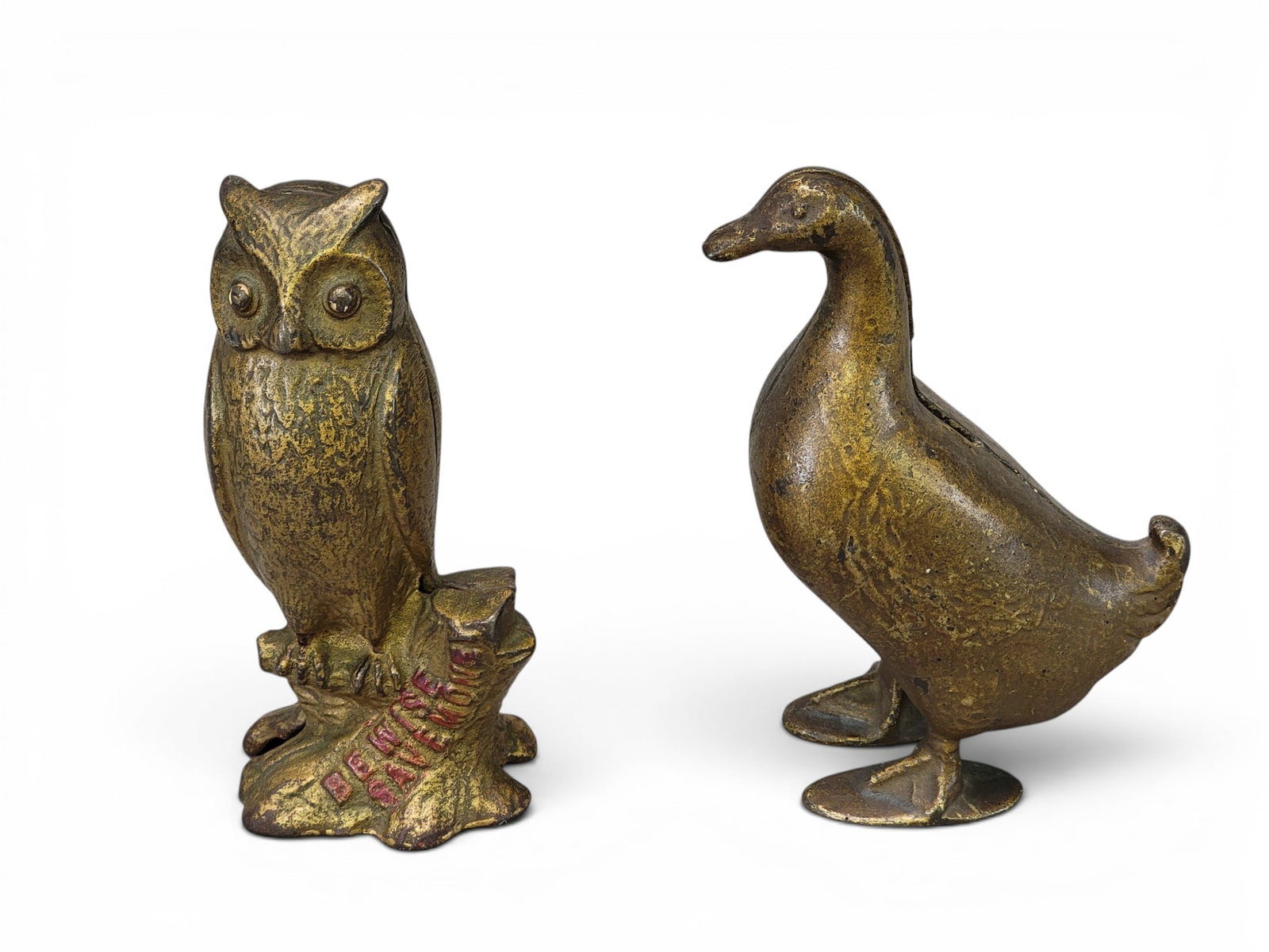 TWO CAST IRON BIRD BANKS (1 of 6)