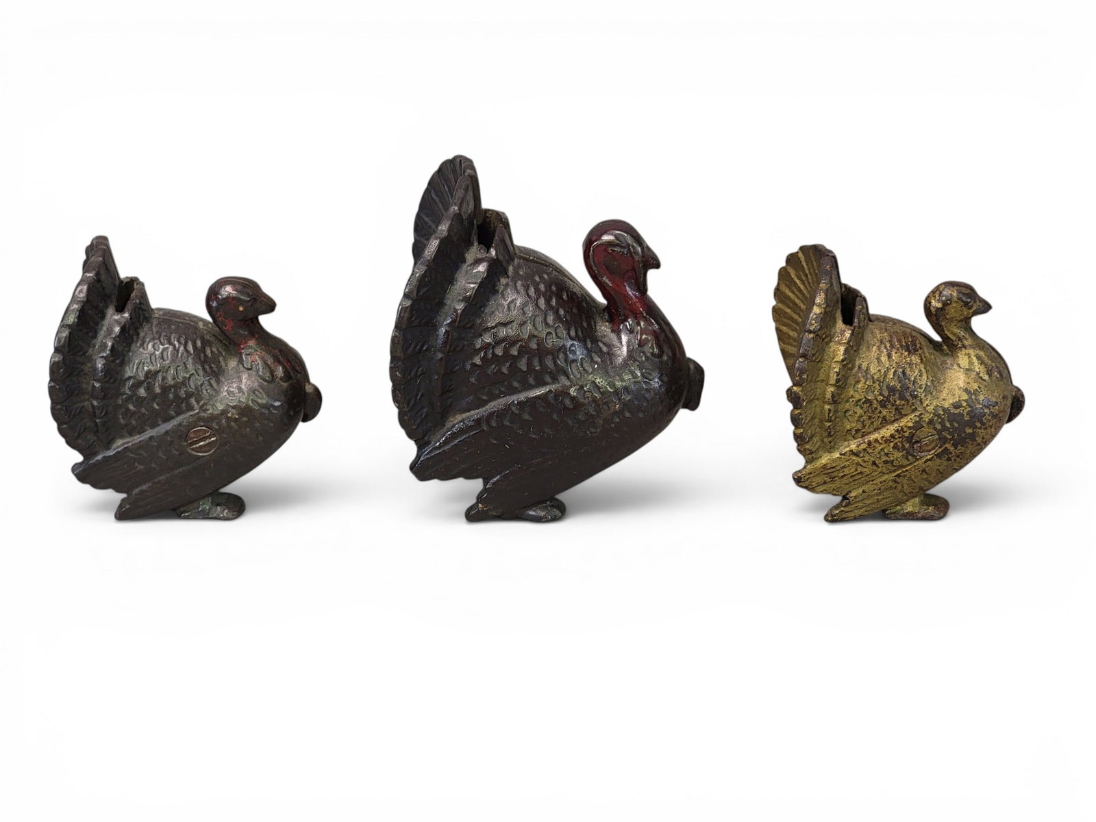 THREE CAST IRON TURKEY BANKS (1 of 8)