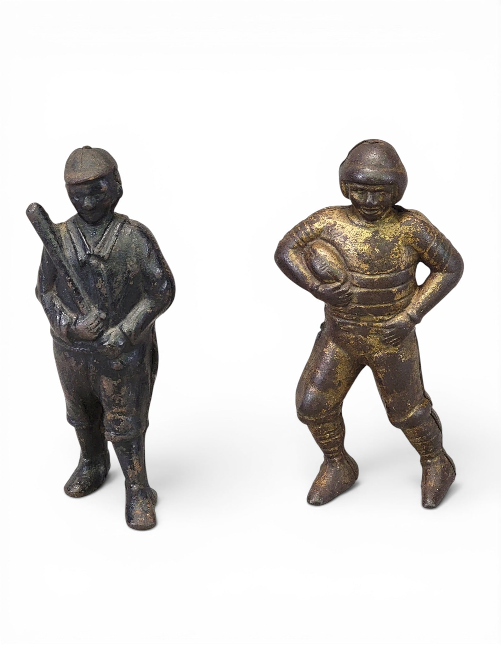 TWO CAST IRON SPORTS BANKS (1 of 5)