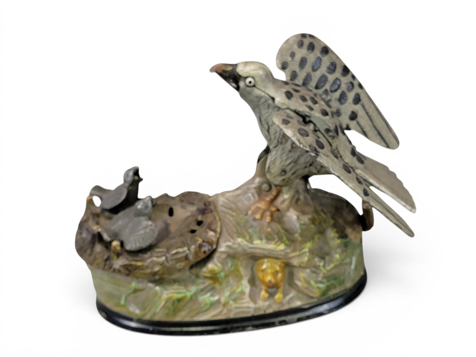 J&E STEVENS EAGLE AND CHICKS MECHANICAL BANK (1 of 4)