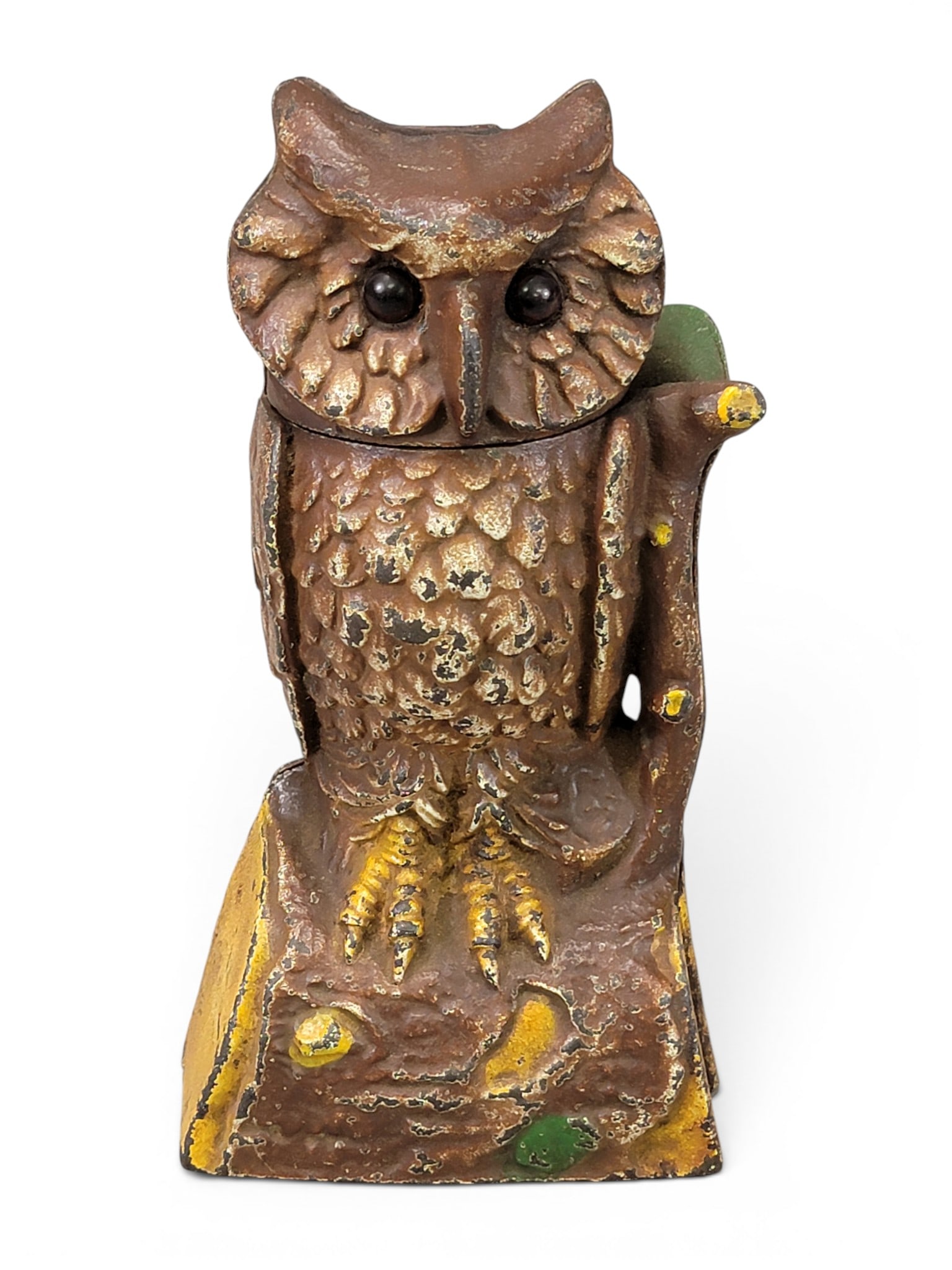 J&E STEVENS OWL MECHANICAL BANK (1 of 5)