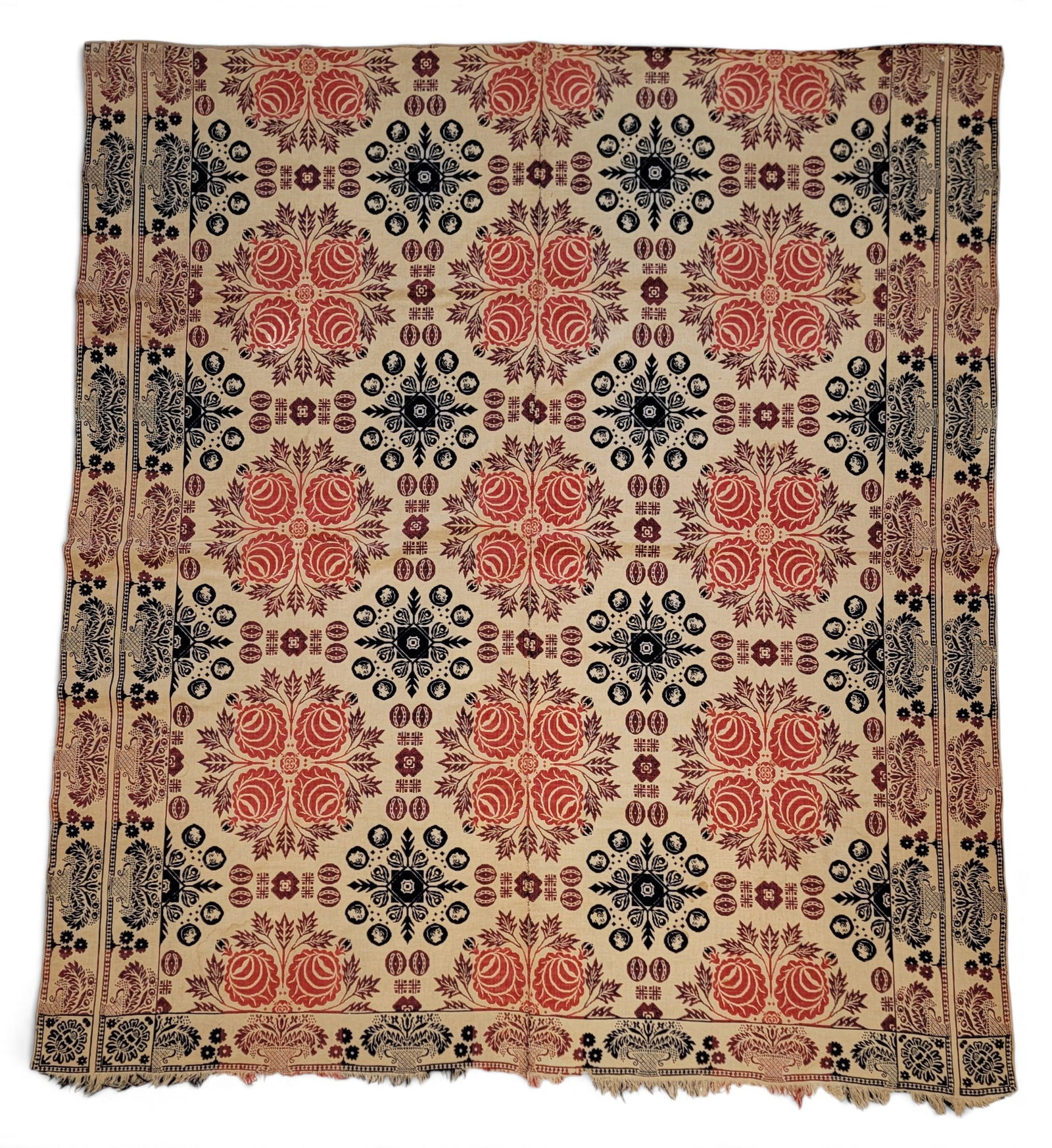 TWO JACQUARD COVERLETS - 2