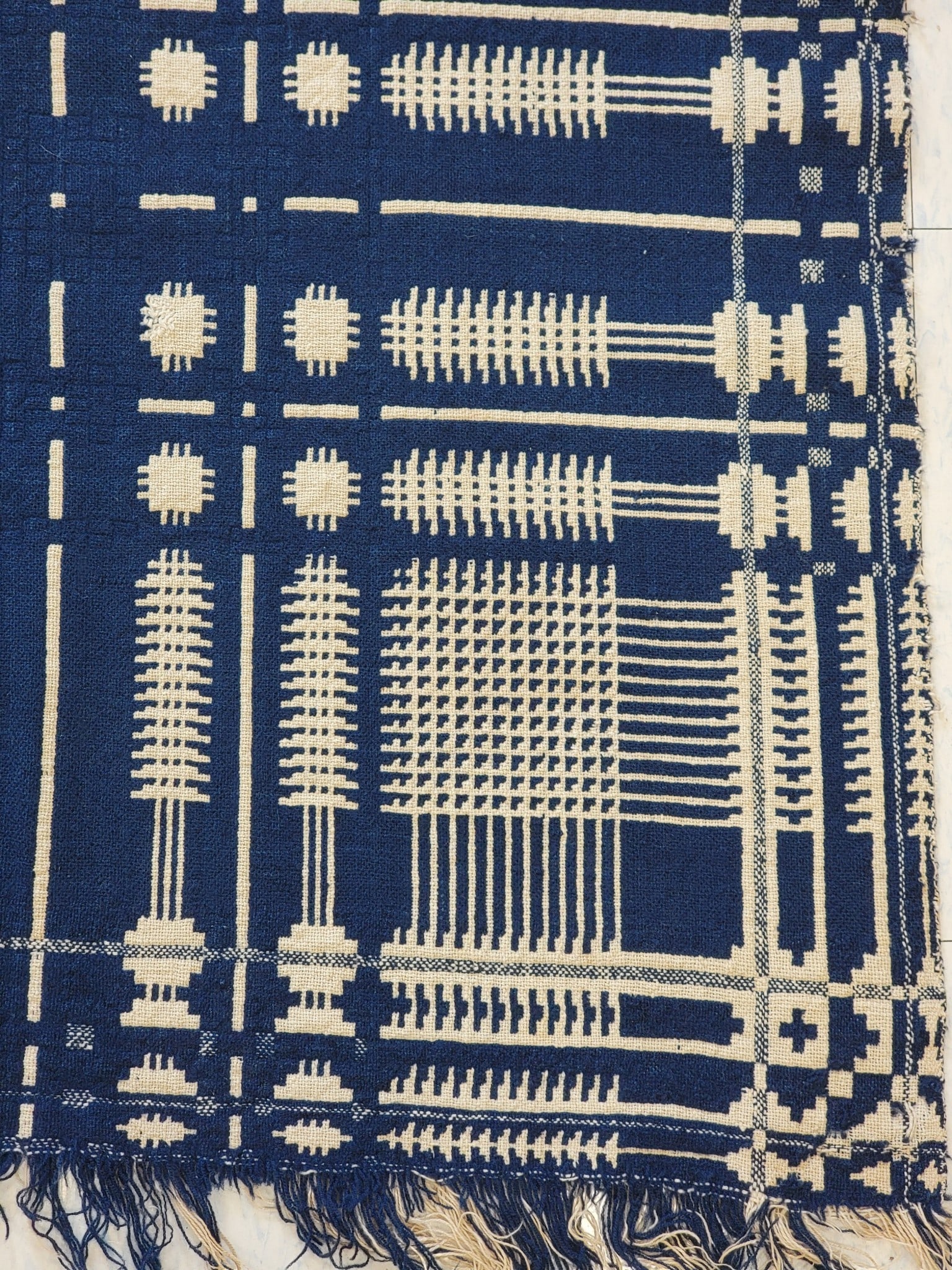 TWO OVERSHOT COVERLETS - 10