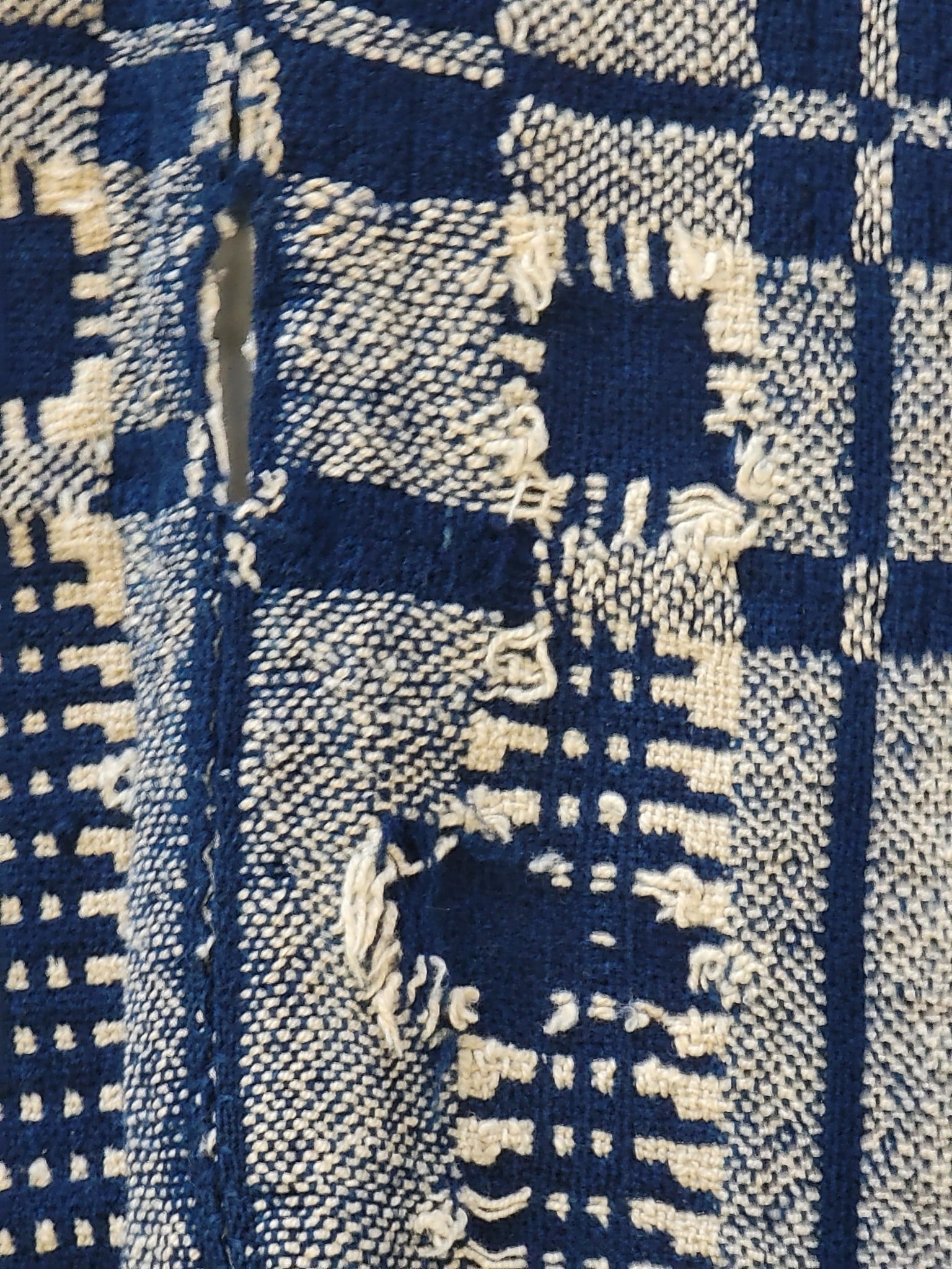 TWO OVERSHOT COVERLETS - 19