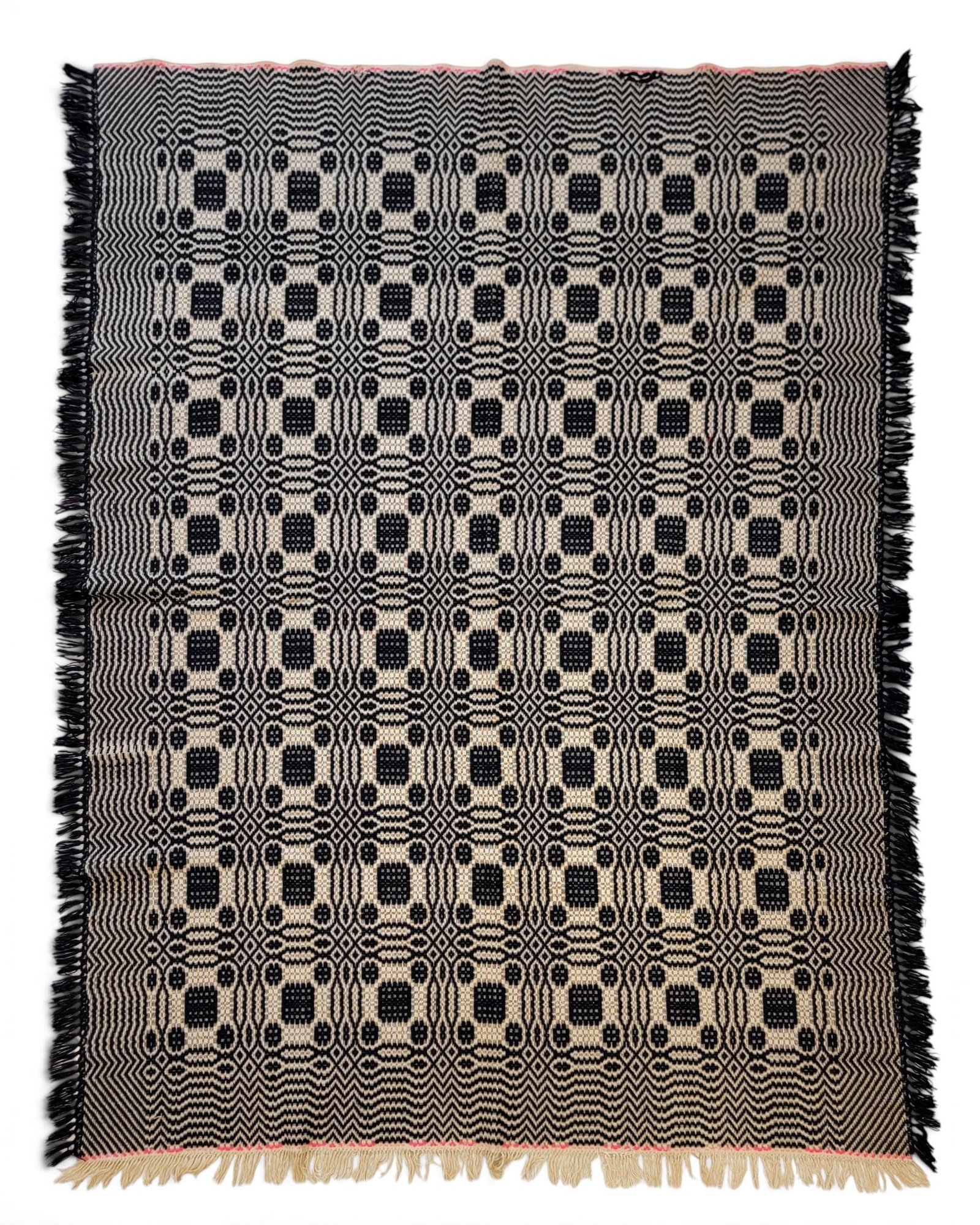TWO OVERSHOT COVERLETS - 2
