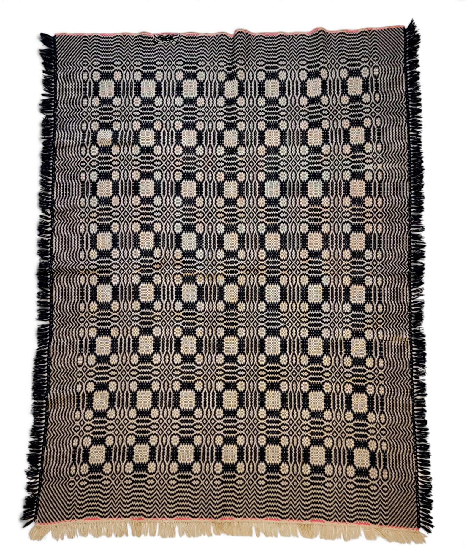 TWO OVERSHOT COVERLETS - 6
