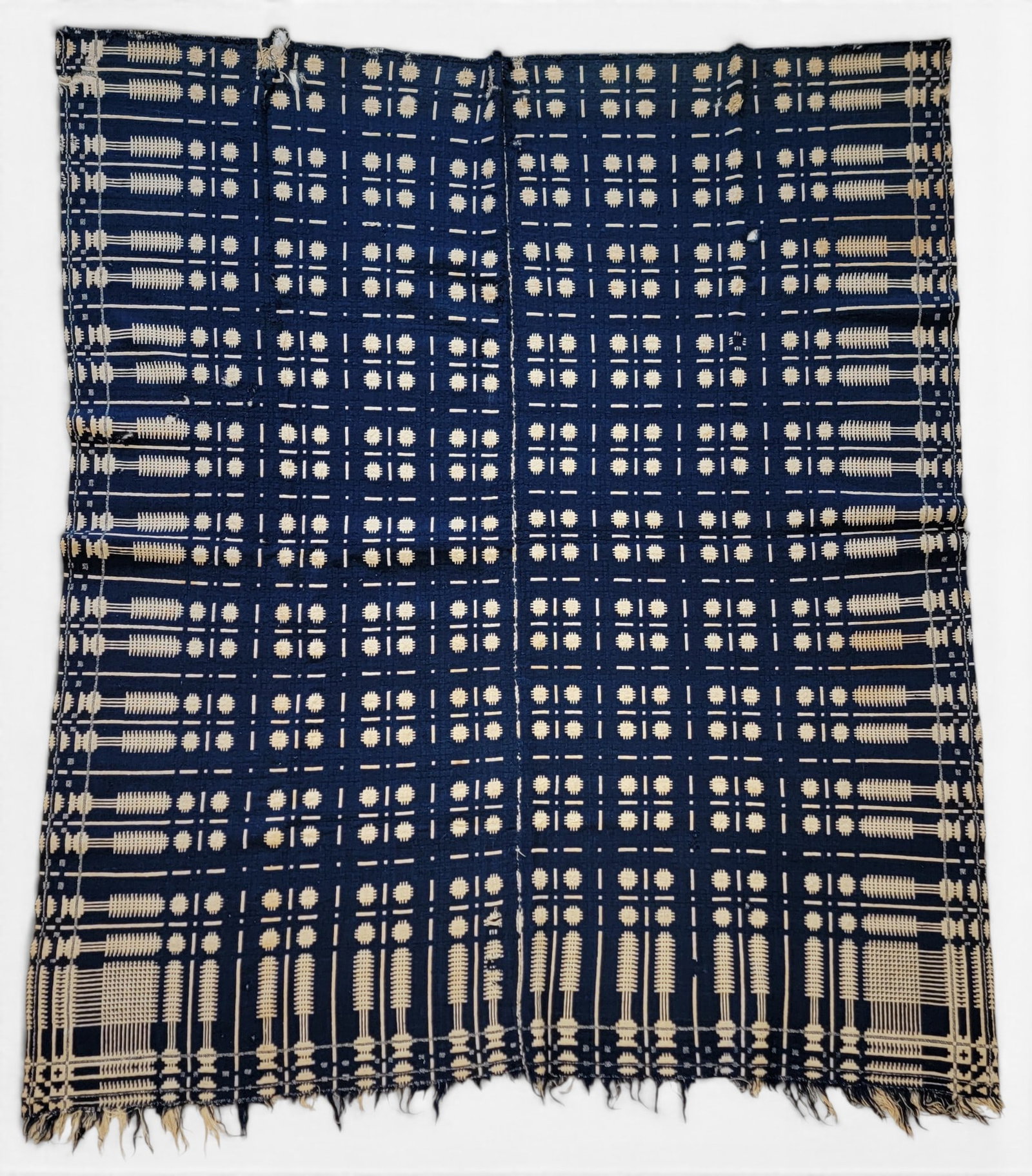 TWO OVERSHOT COVERLETS - 8