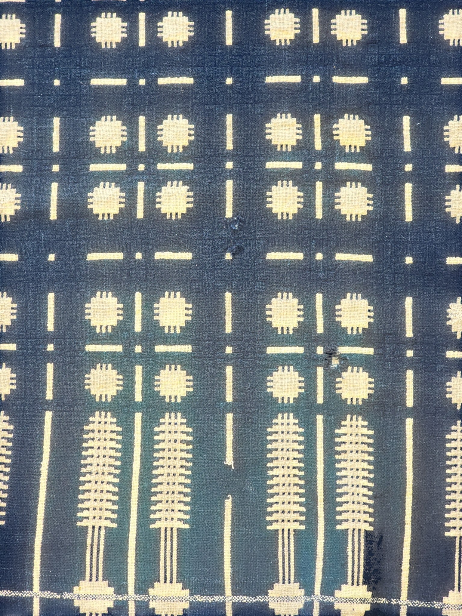 TWO OVERSHOT COVERLETS - 9