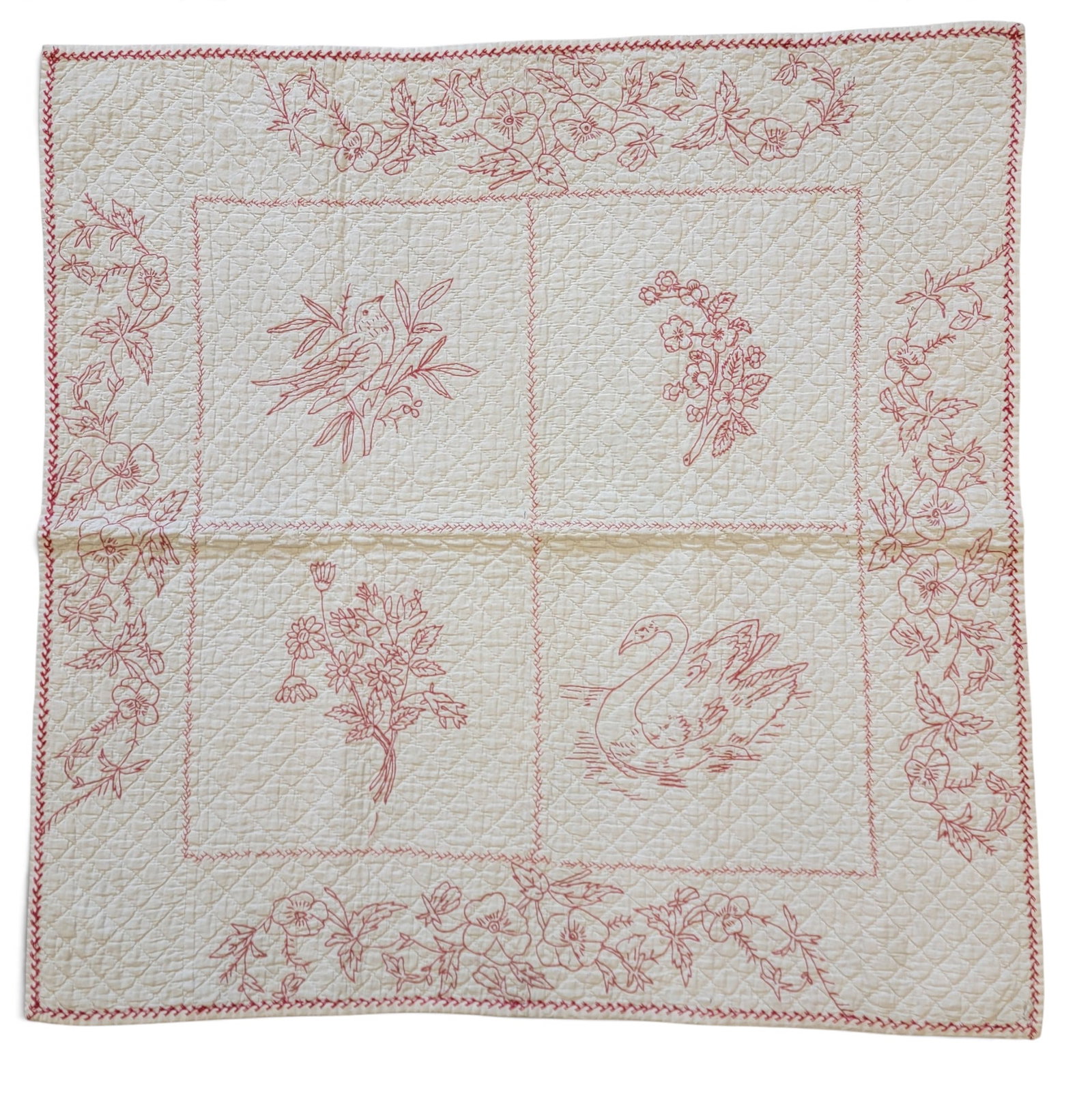 THREE REDWORK TEXTILES - 2